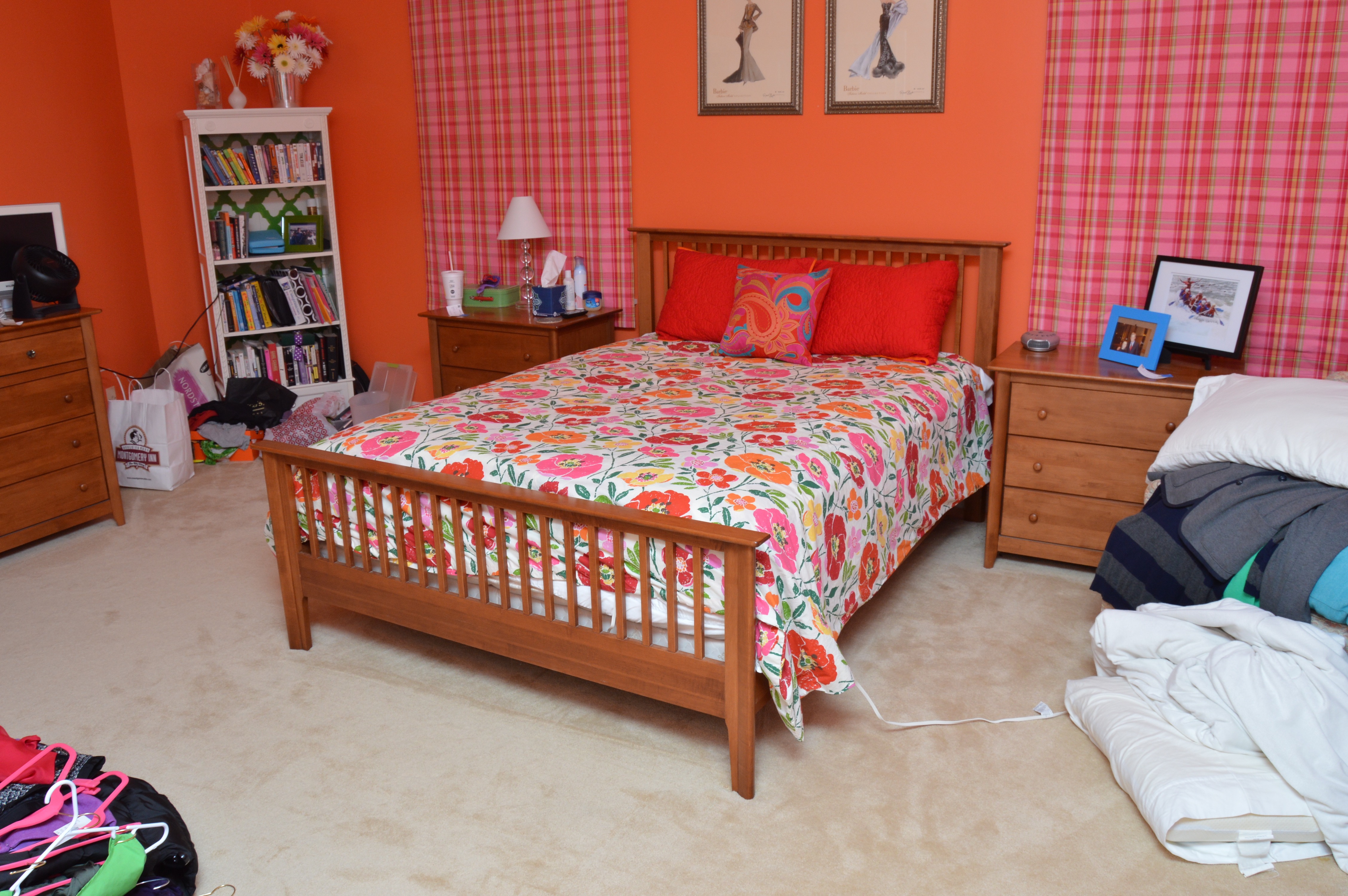 Mission Style Queen Bed Frame by Nadeau with Queen Mattress