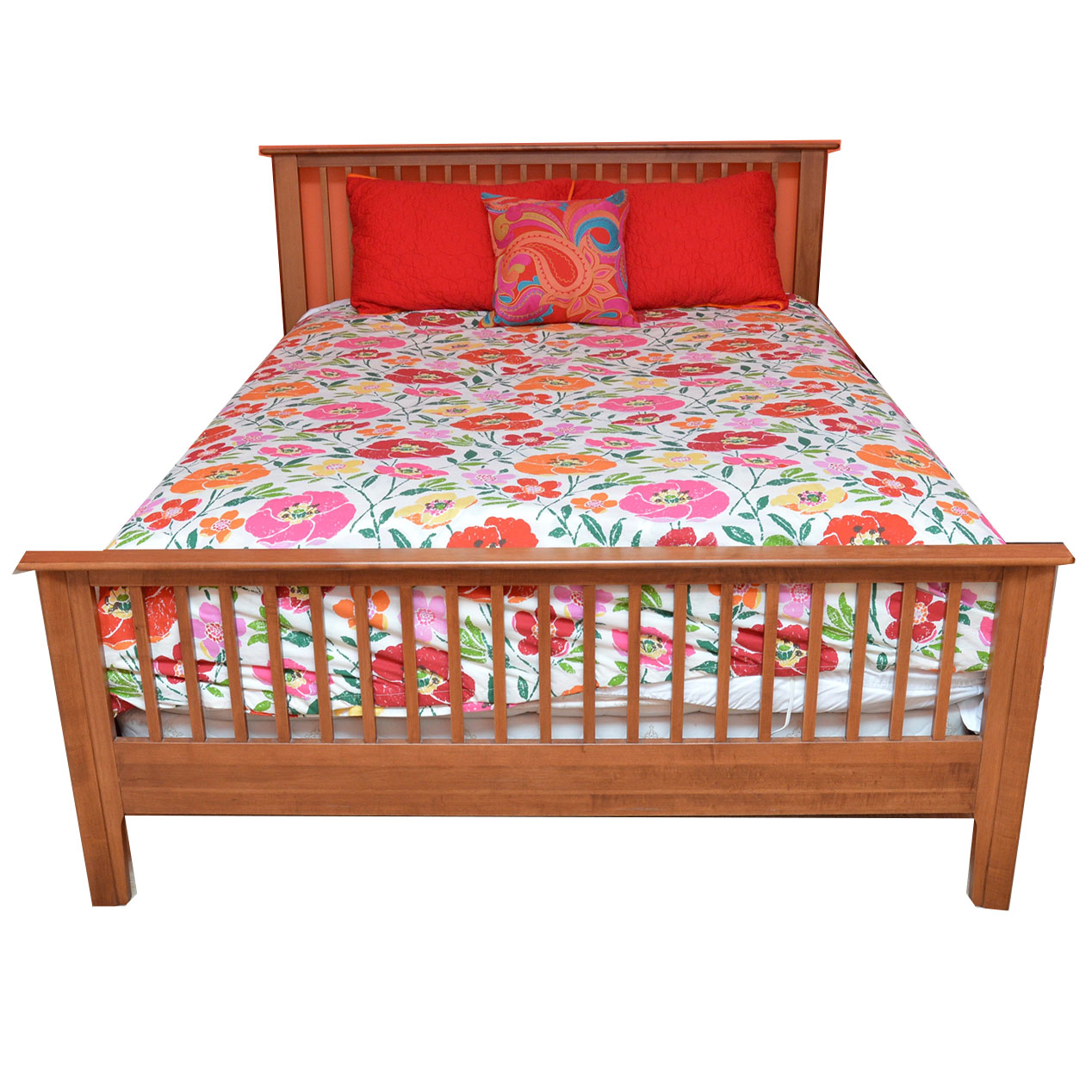 Mission Style Queen Bed Frame by Nadeau with Queen Mattress