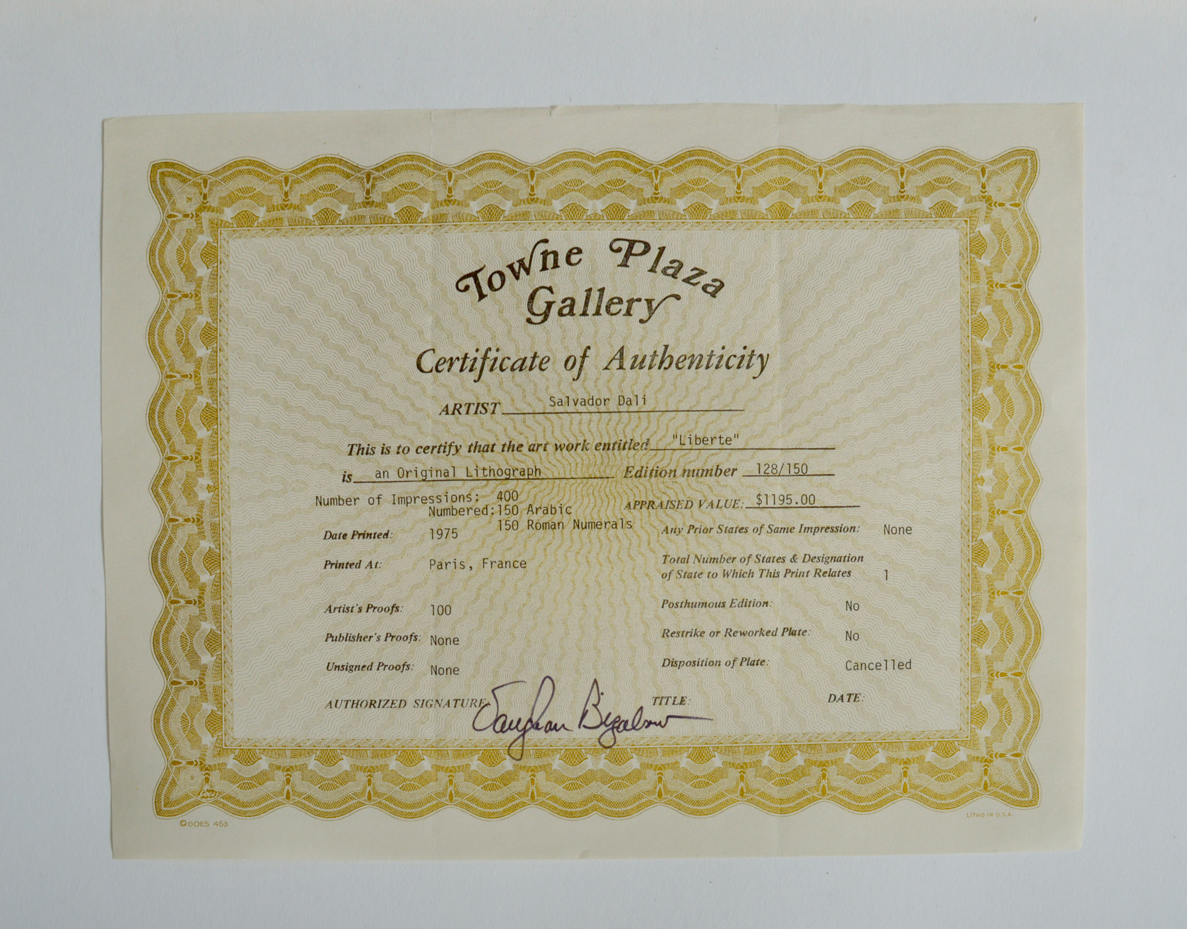 Salvador Dali Limited Edition Lithograph "New York Christ"