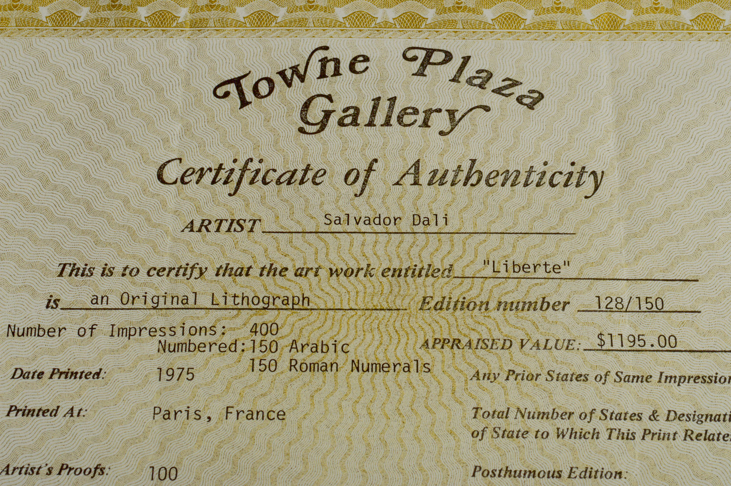 Salvador Dali Limited Edition Lithograph "New York Christ"