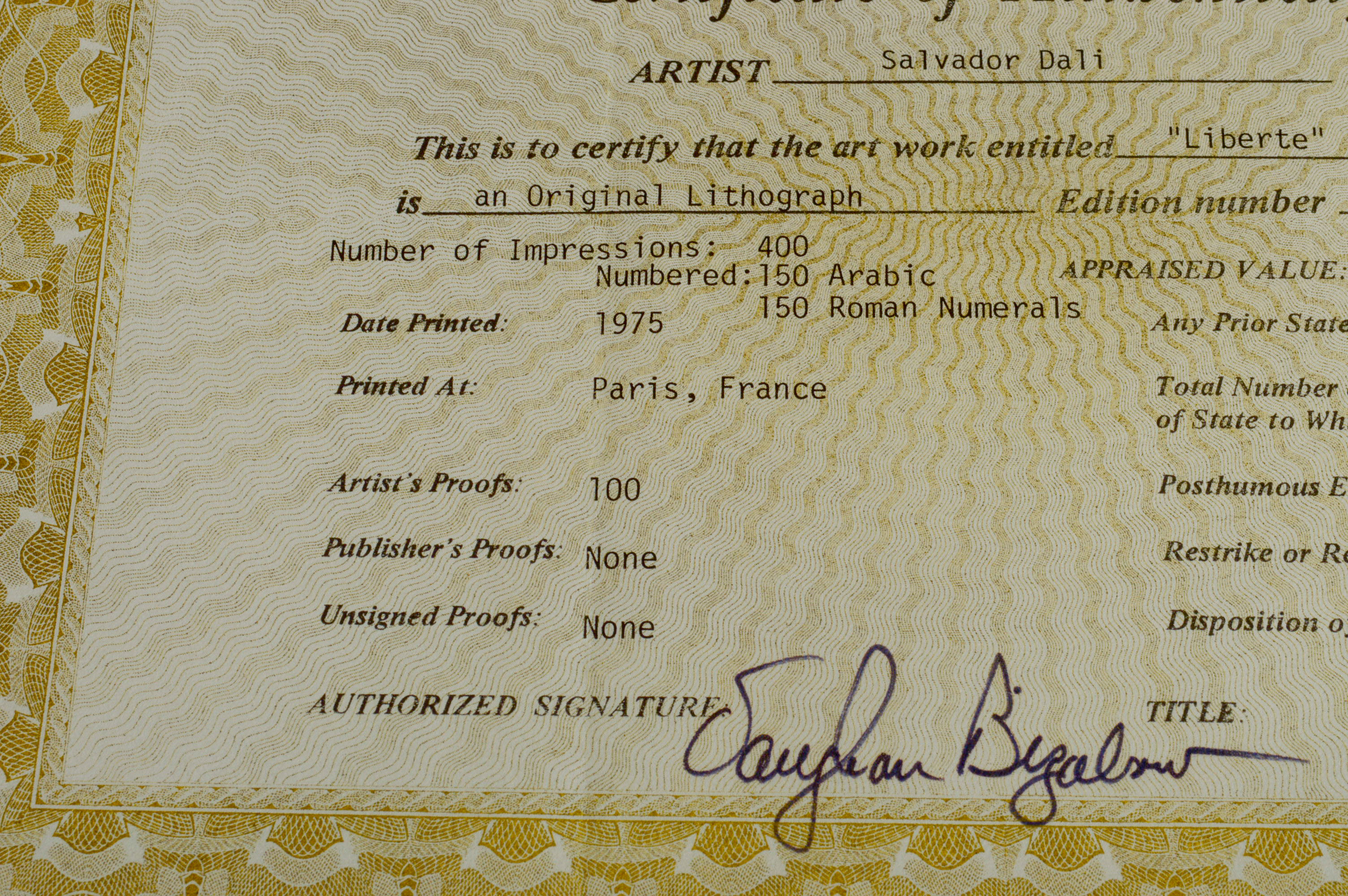 Salvador Dali Limited Edition Lithograph "New York Christ"