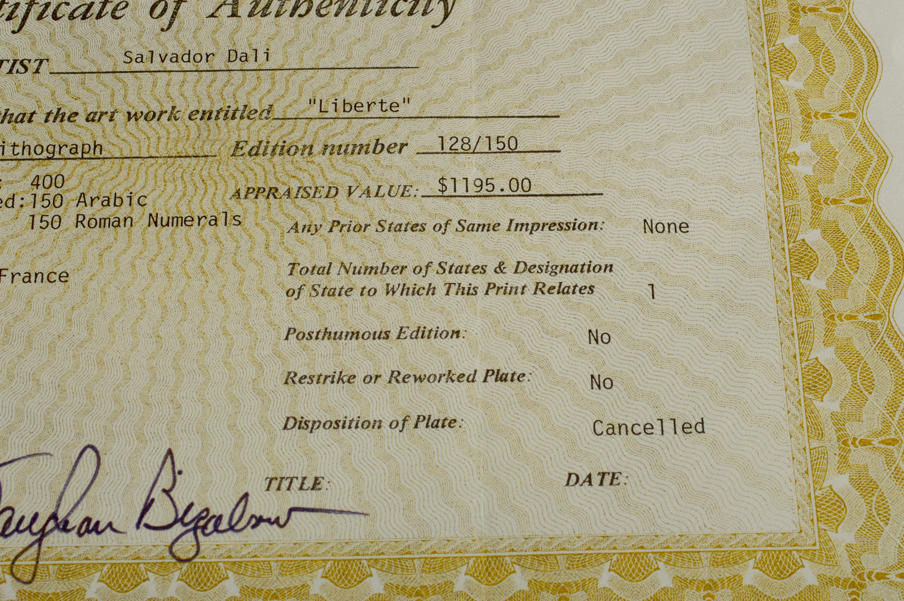 Salvador Dali Limited Edition Lithograph "New York Christ"