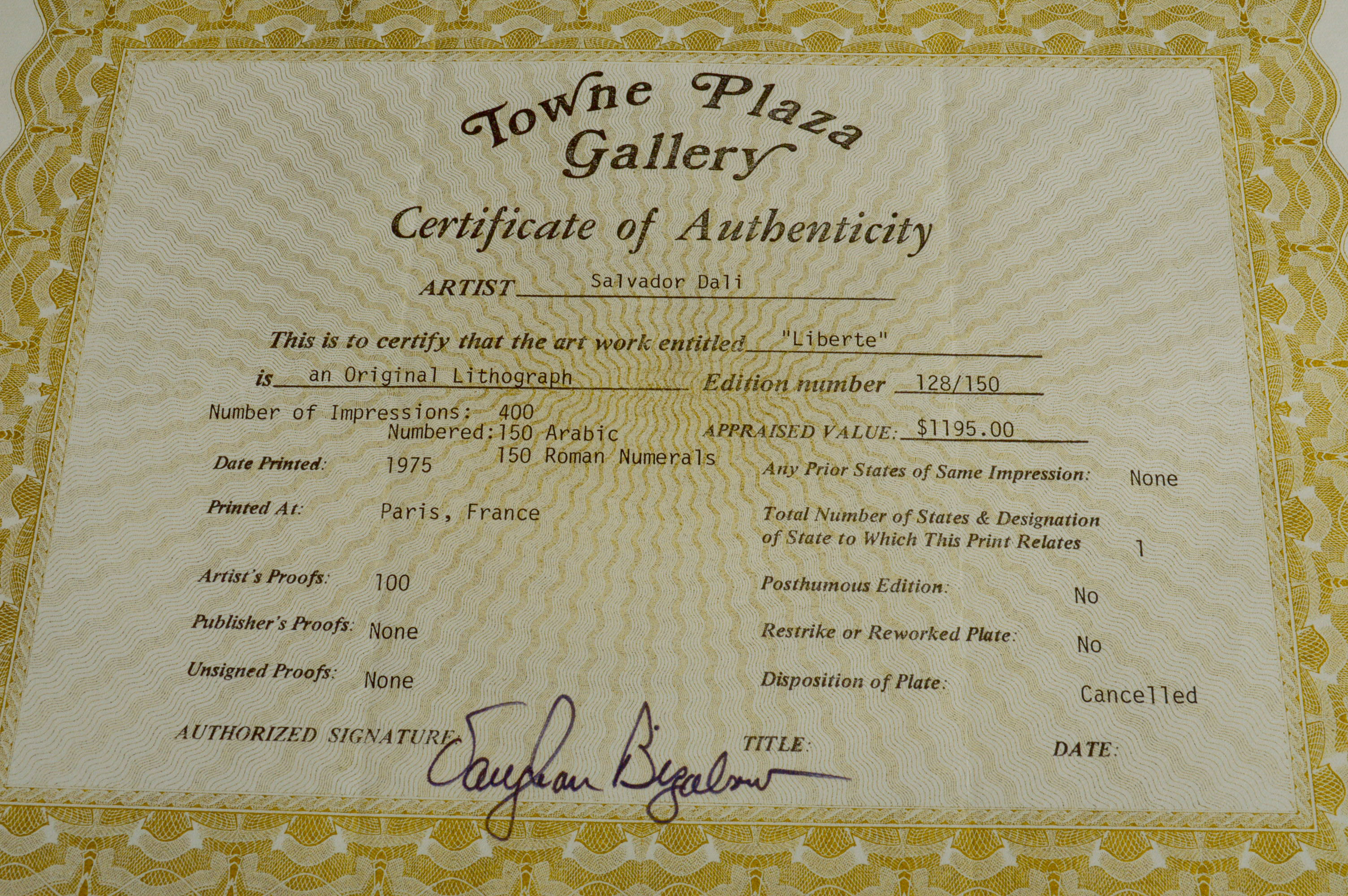 Salvador Dali Limited Edition Lithograph "New York Christ"