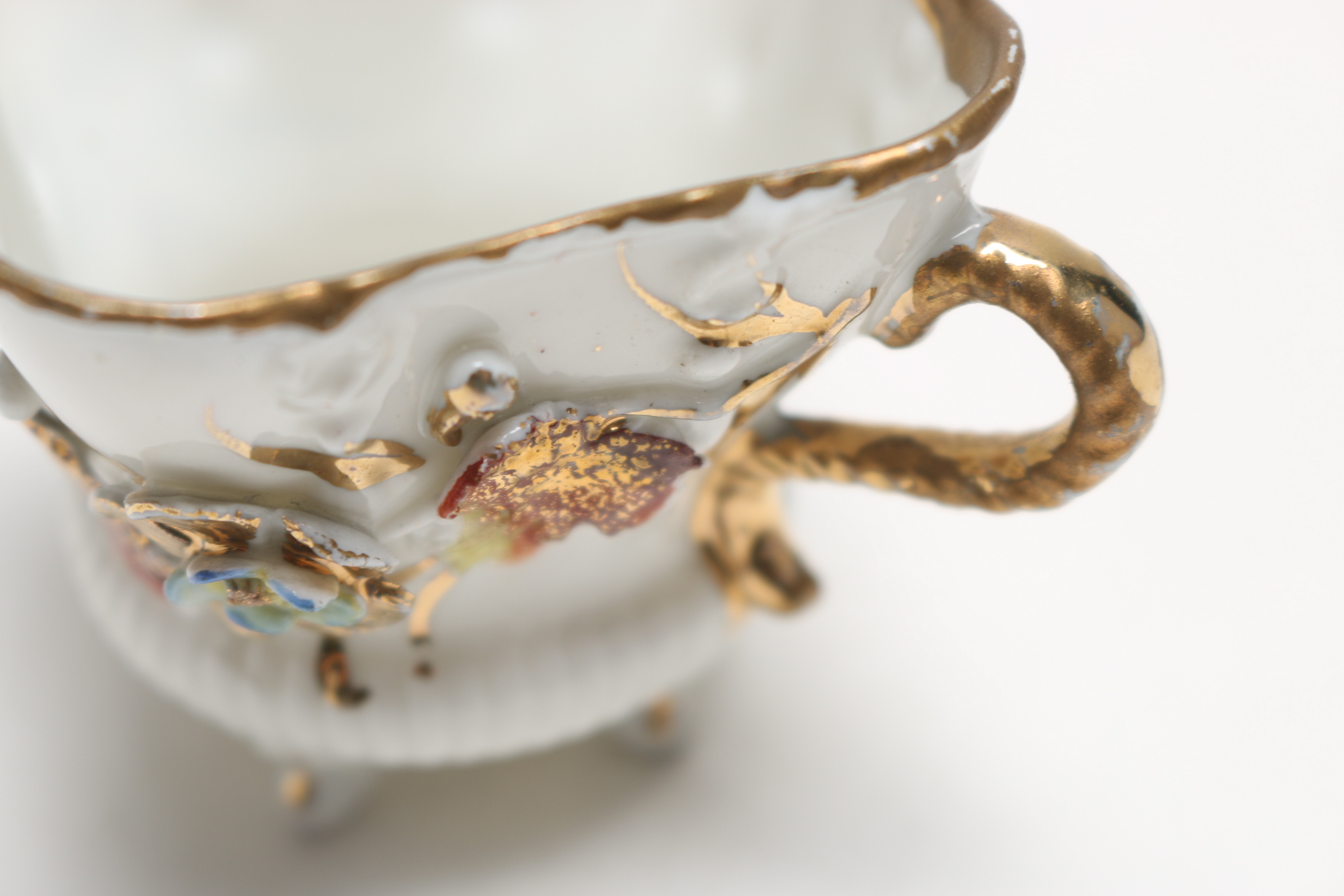 Antique and Vintage French and Bavarian China Teacups and Bone Dishes