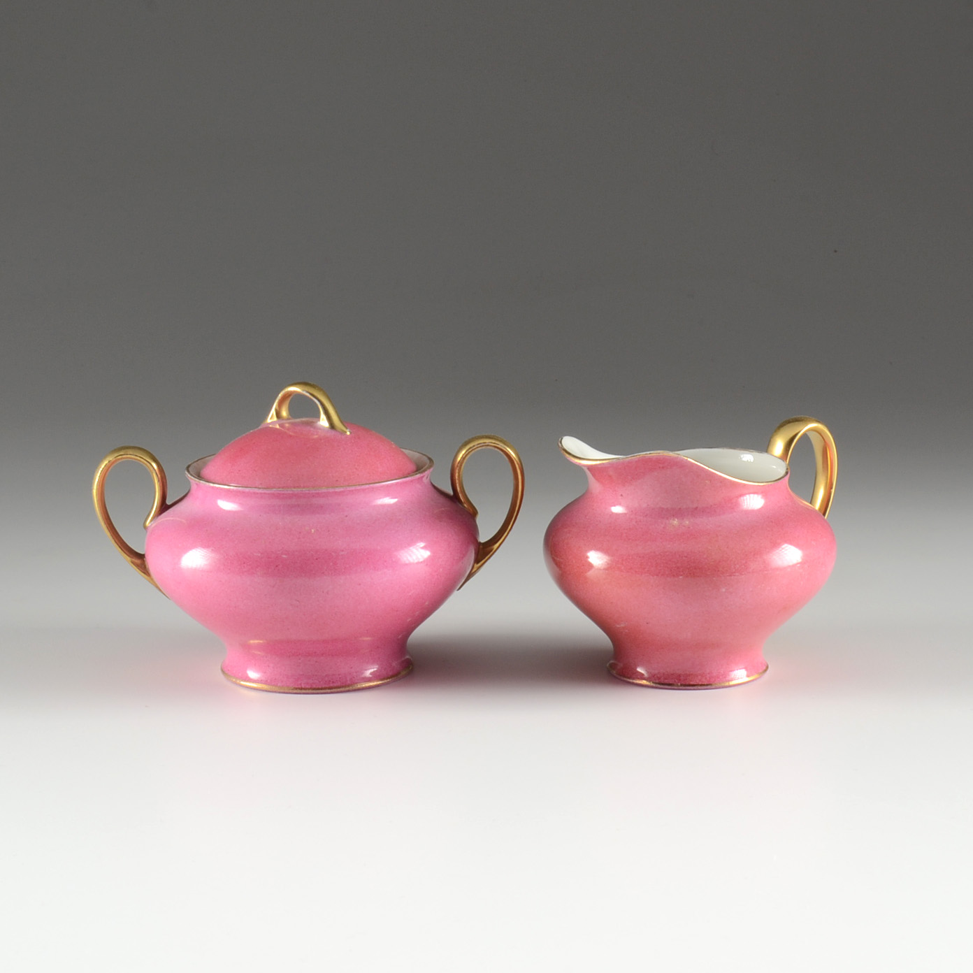 Limoge Belvedere Hand-painted Pink Tea and Dessert Set