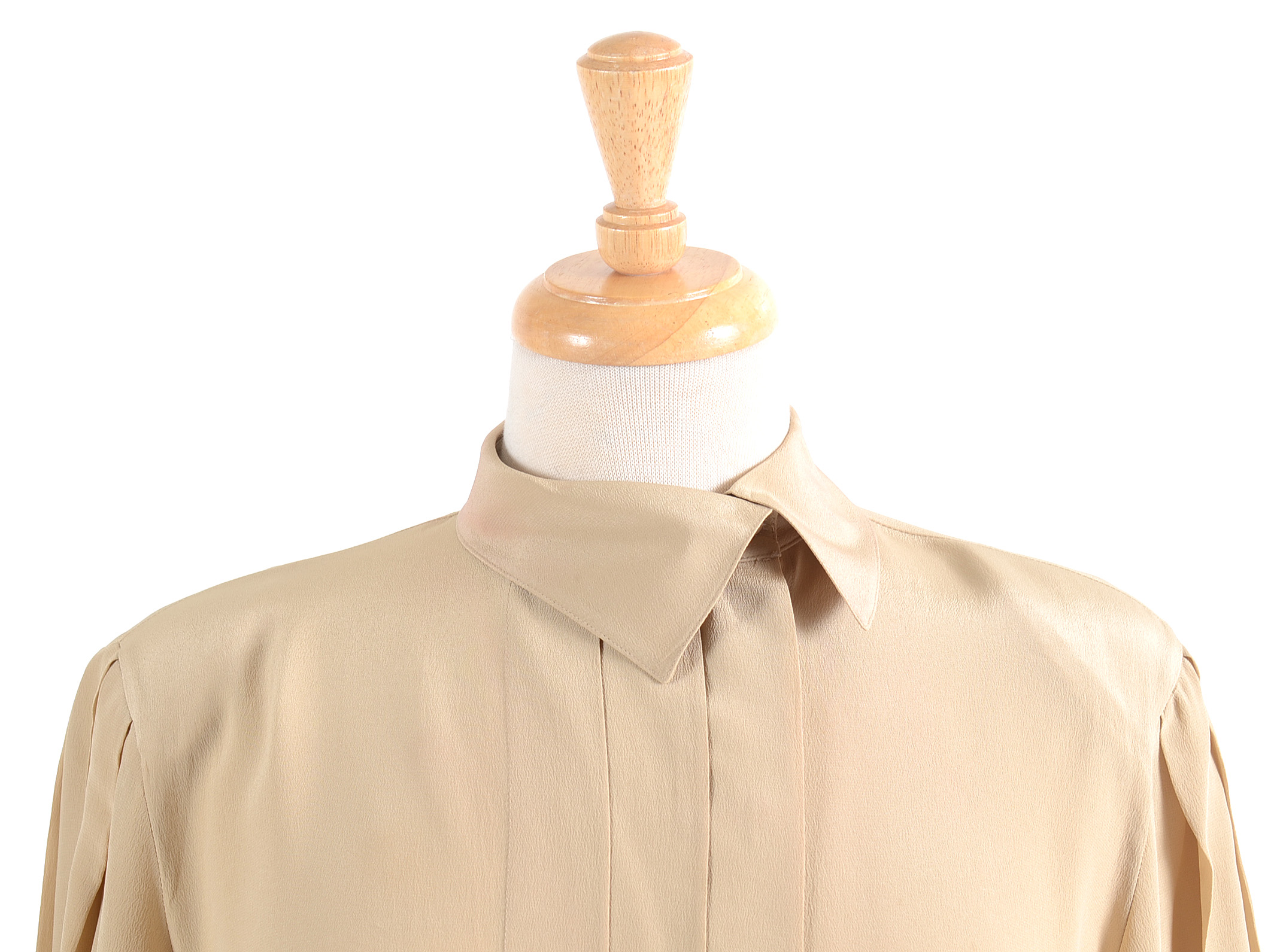 Donna Mizar Brown Leather Pants and a Liz Claiborne Silk Blouse