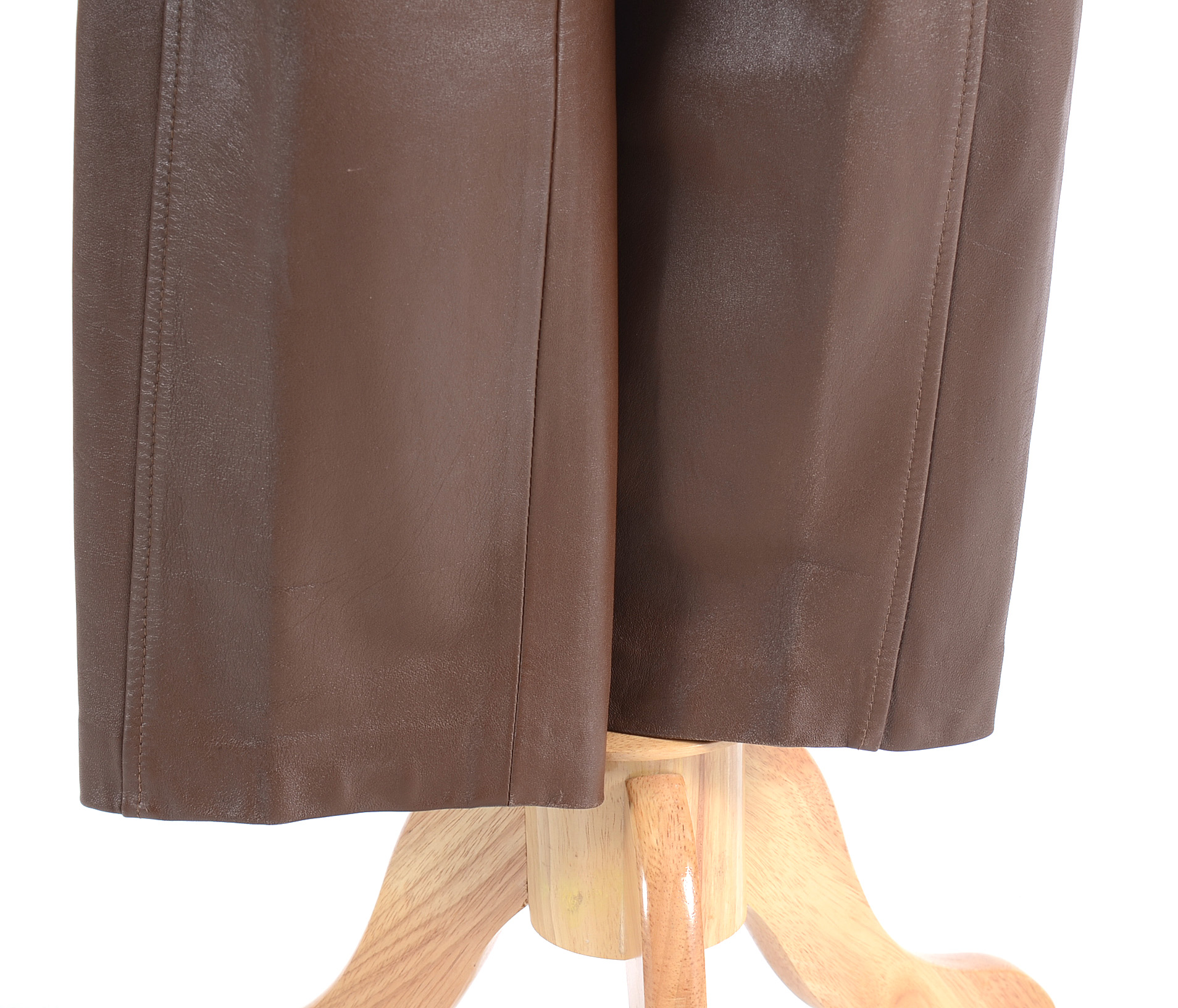 Donna Mizar Brown Leather Pants and a Liz Claiborne Silk Blouse
