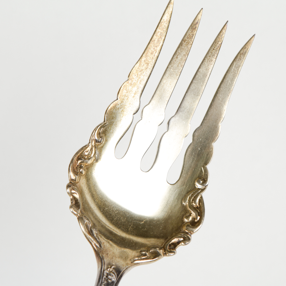 Sterling and Sterling Handled Serving Spoons and Forks