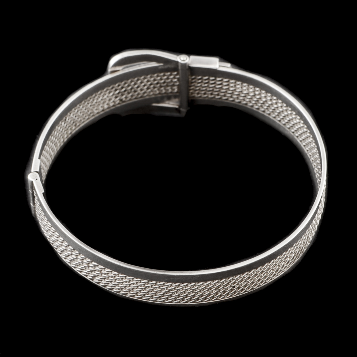 English Sterling Silver Hinged Buckle Bracelet