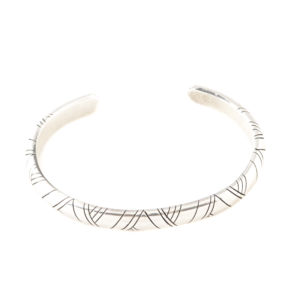 Native American Signed Sterling Silver Cuff Bracelet