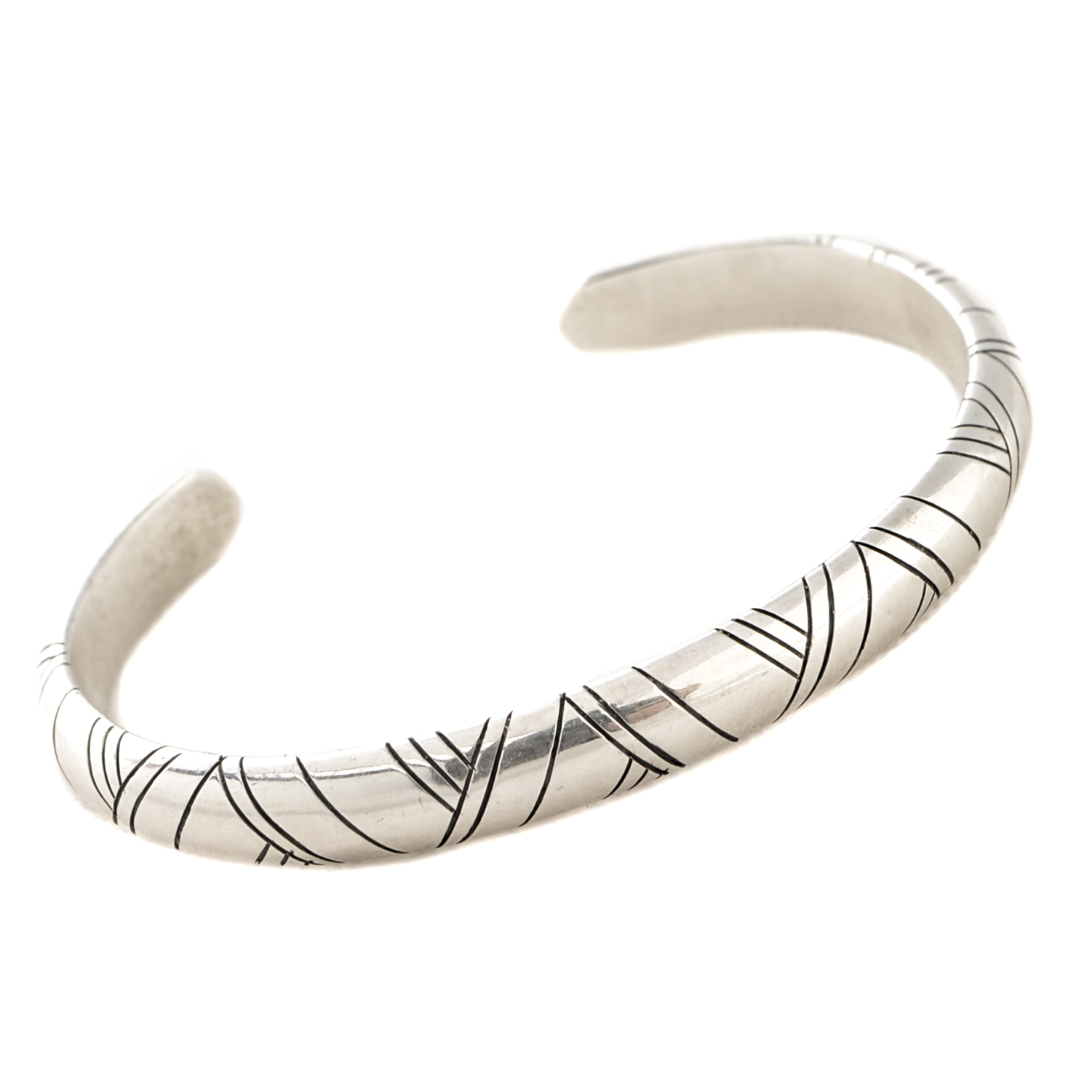 Native American Signed Sterling Silver Cuff Bracelet