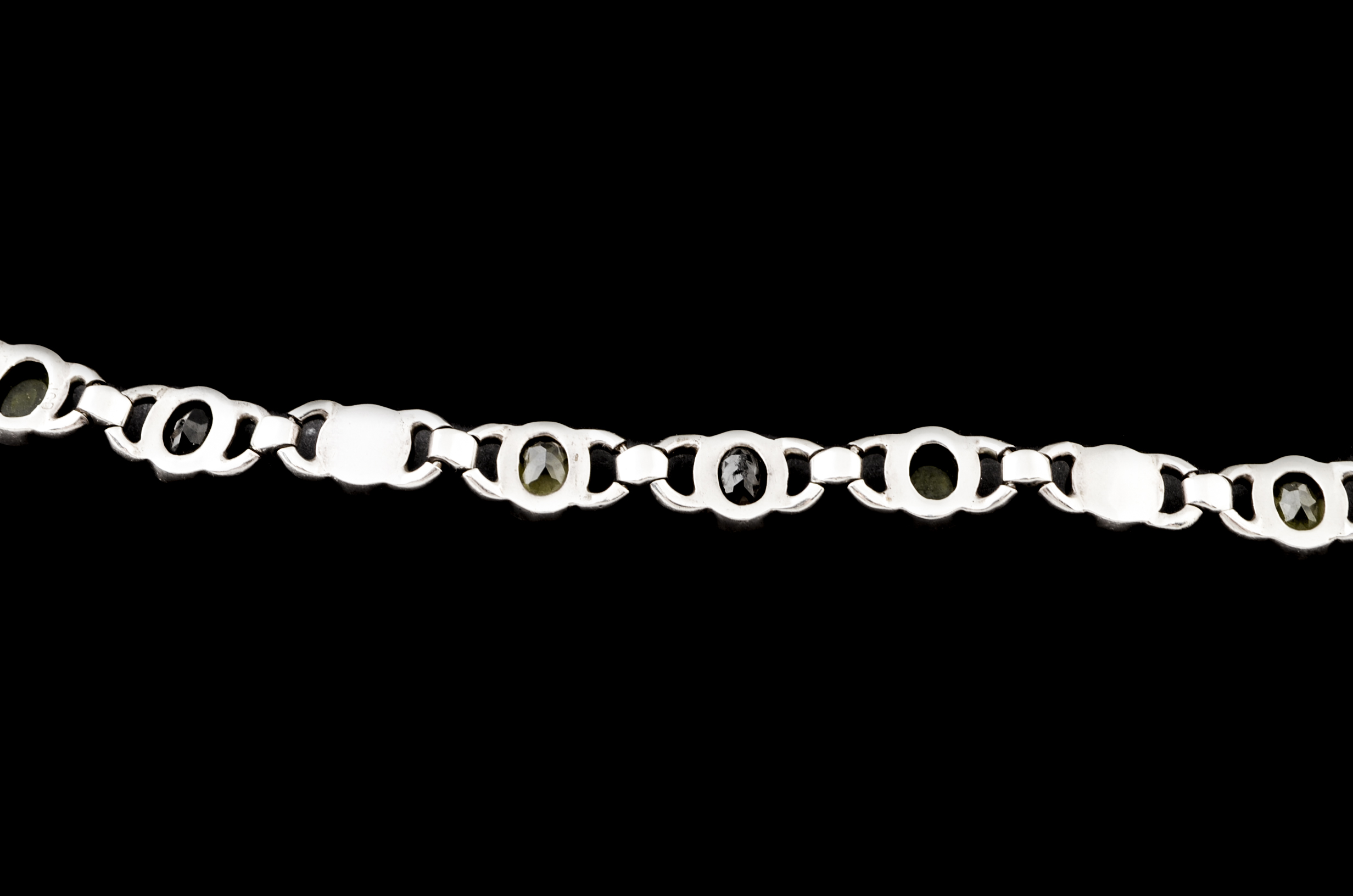 Sterling Silver Multi-Color Stone Cabochon Bracelet