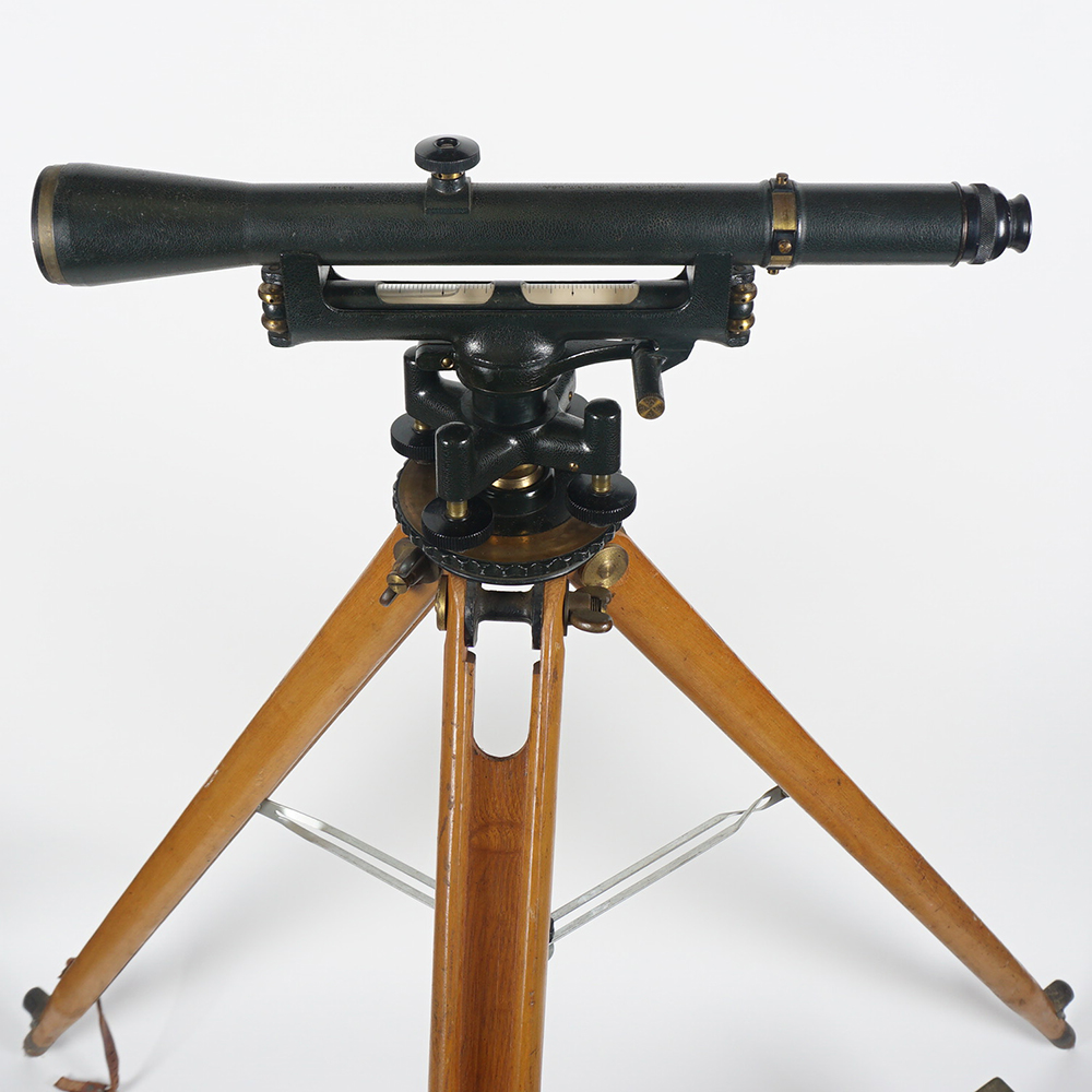 Antique Brass W.& L. E. GURLEY Surveyors Engineering Transit Tripod And Wood Box