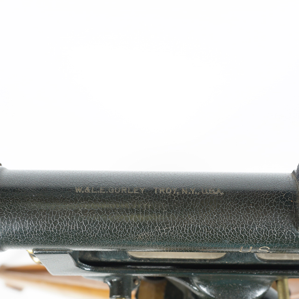 Antique Brass W.& L. E. GURLEY Surveyors Engineering Transit Tripod And Wood Box