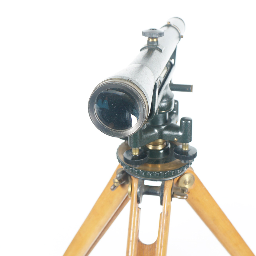 Antique Brass W.& L. E. GURLEY Surveyors Engineering Transit Tripod And Wood Box