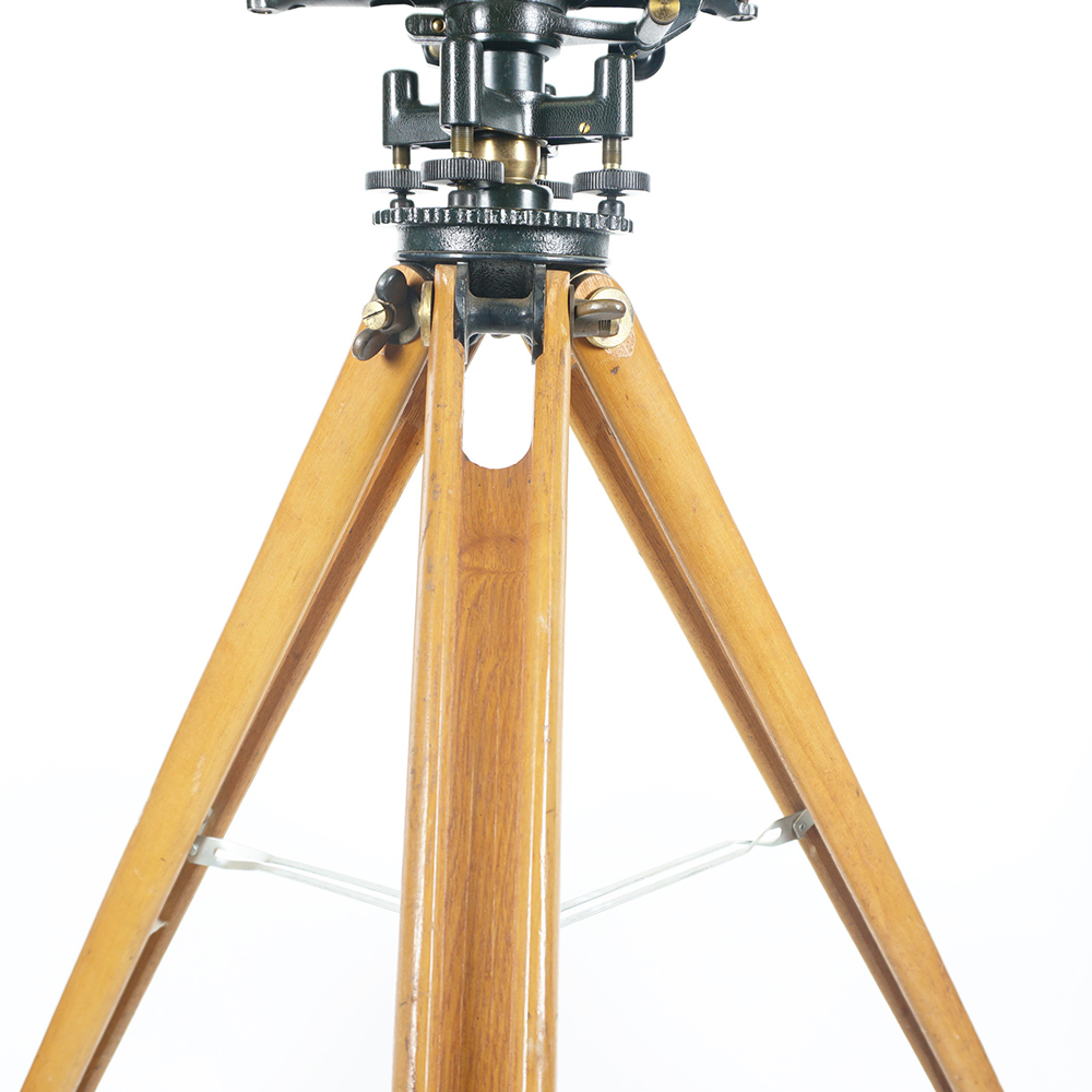 Antique Brass W.& L. E. GURLEY Surveyors Engineering Transit Tripod And Wood Box