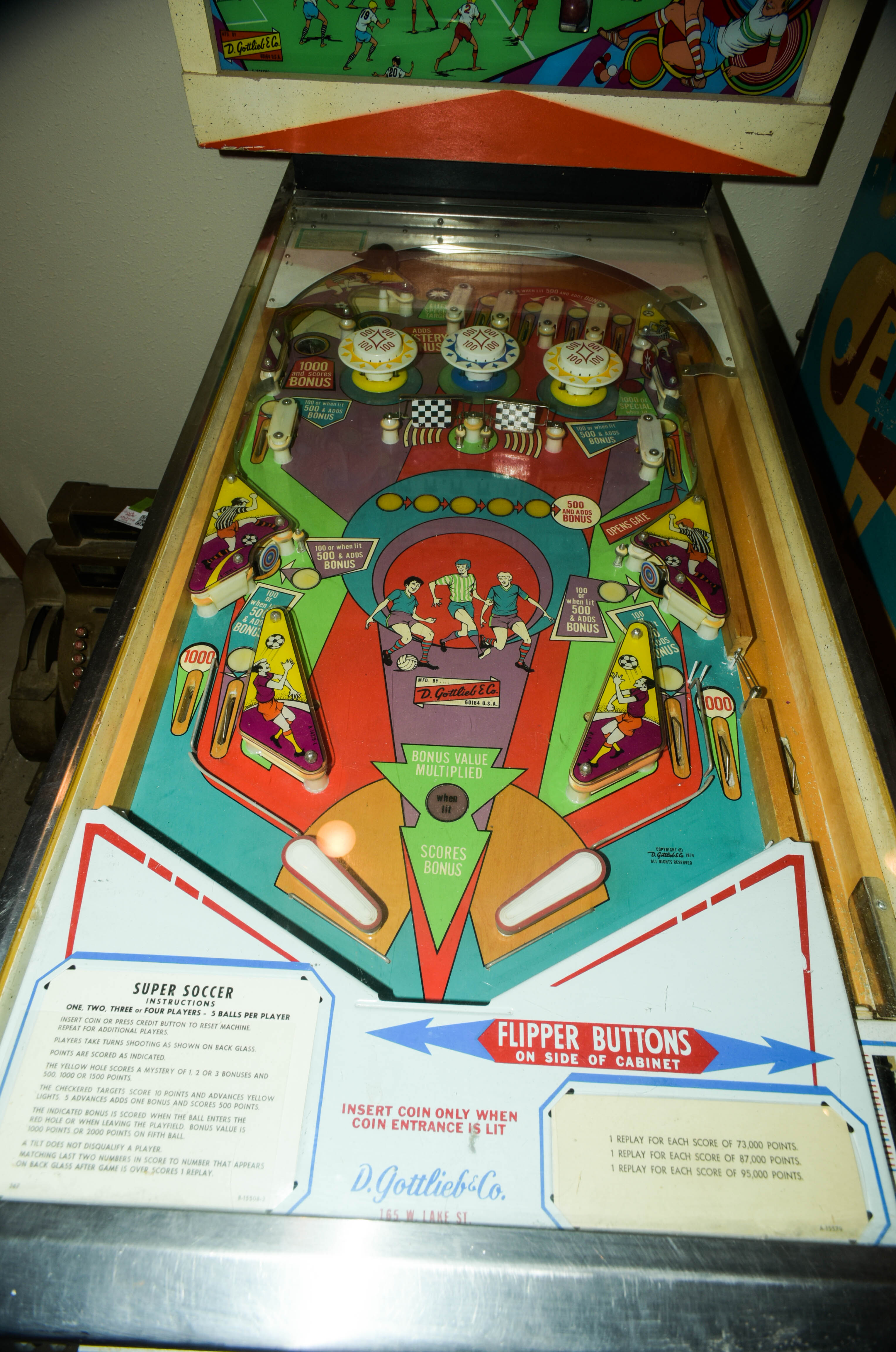 Vintage 1970s "Super Soccer" Pinball Machine