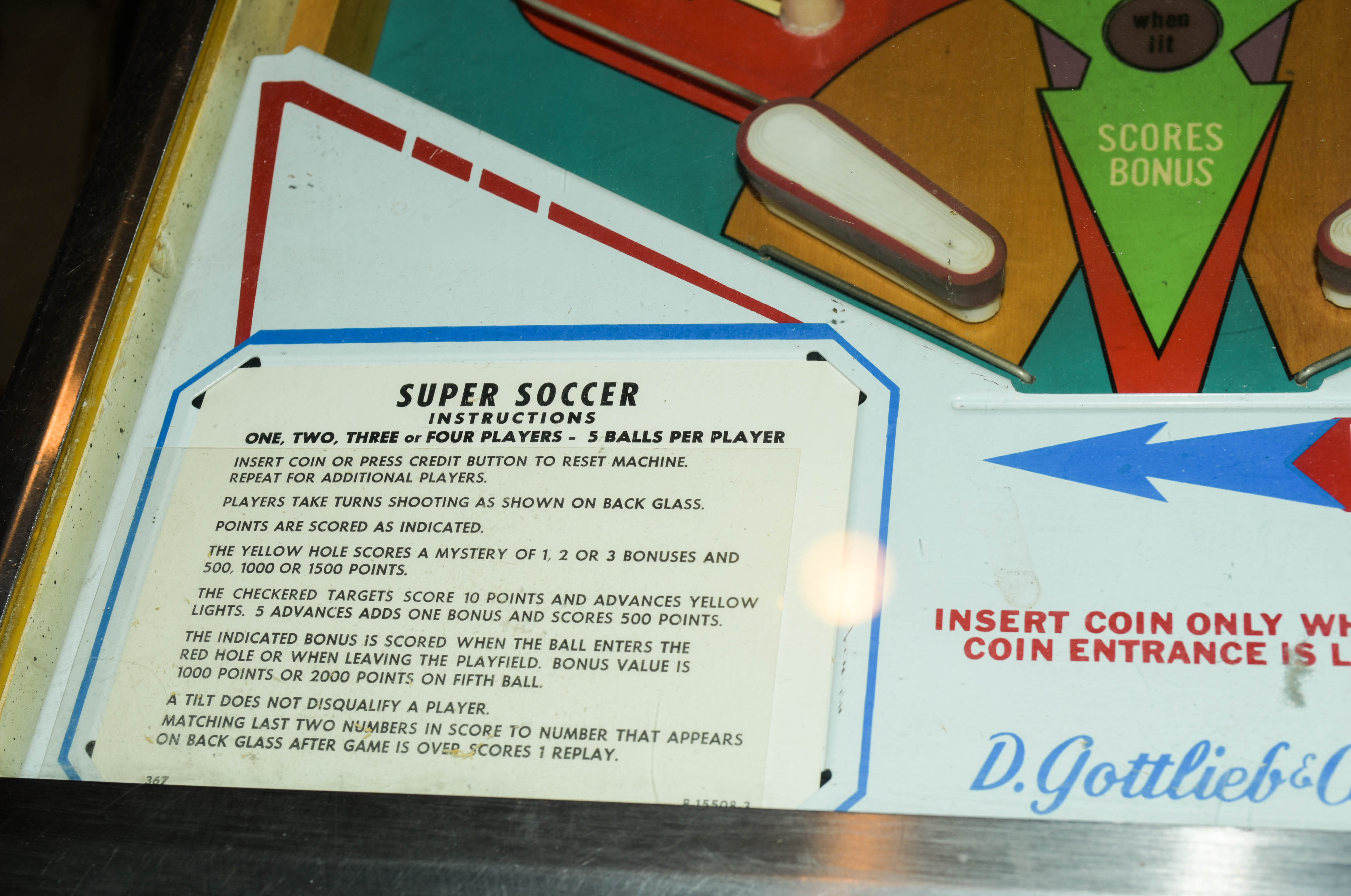 Vintage 1970s "Super Soccer" Pinball Machine