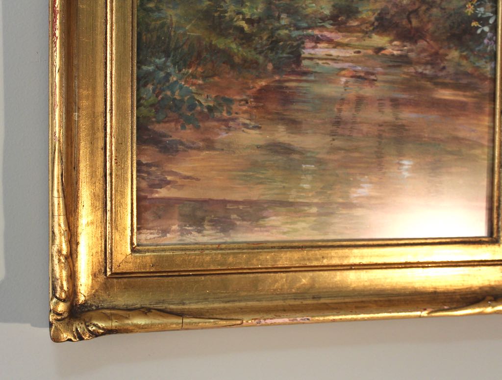 Antique Original Gouache on Paper Signed C.H. Roberts