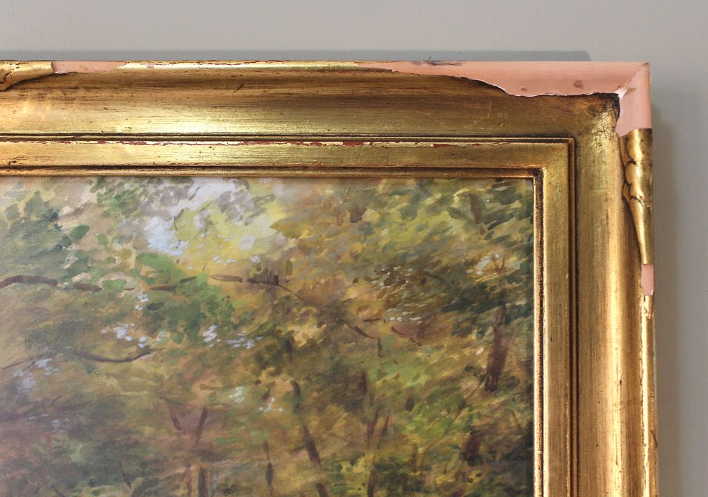 Antique Original Gouache on Paper Signed C.H. Roberts