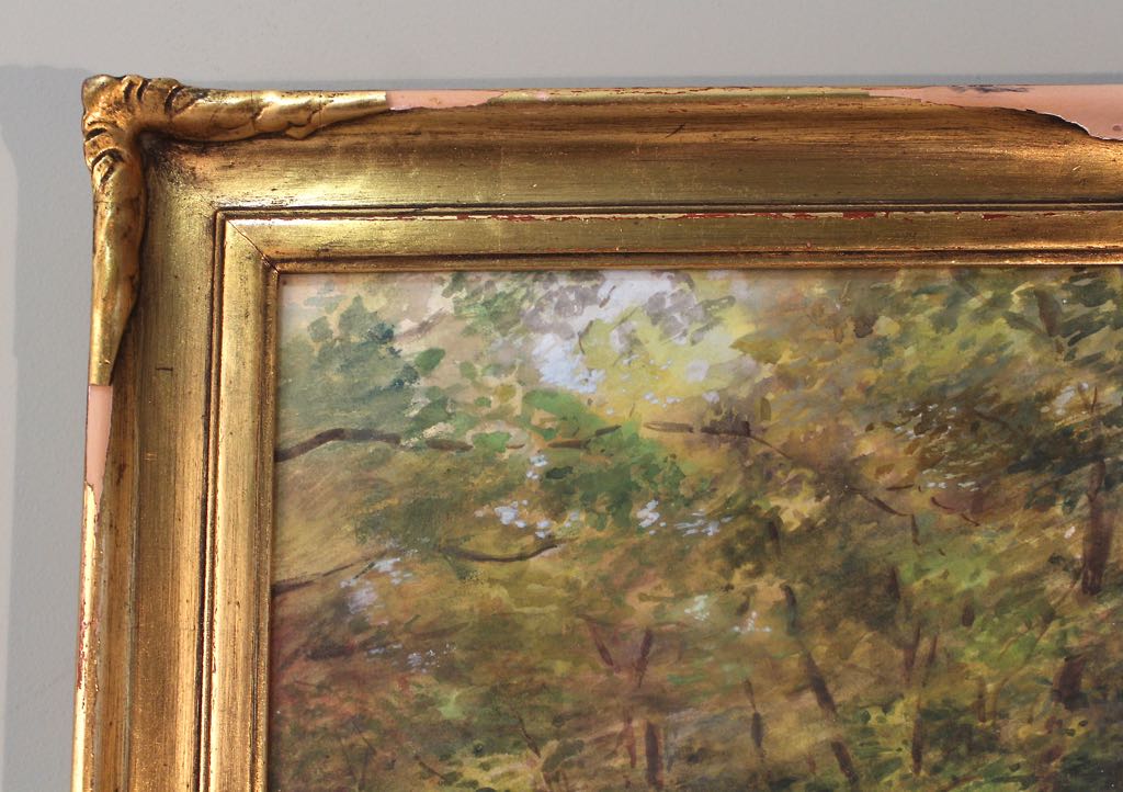 Antique Original Gouache on Paper Signed C.H. Roberts