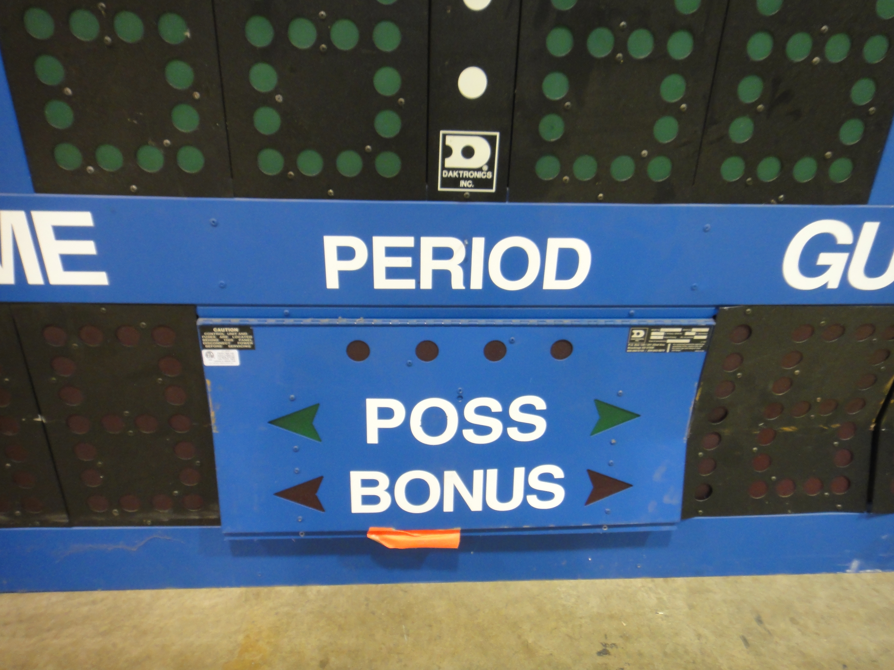 Two Daktronics Hockey Score Boards and Daktronics Console