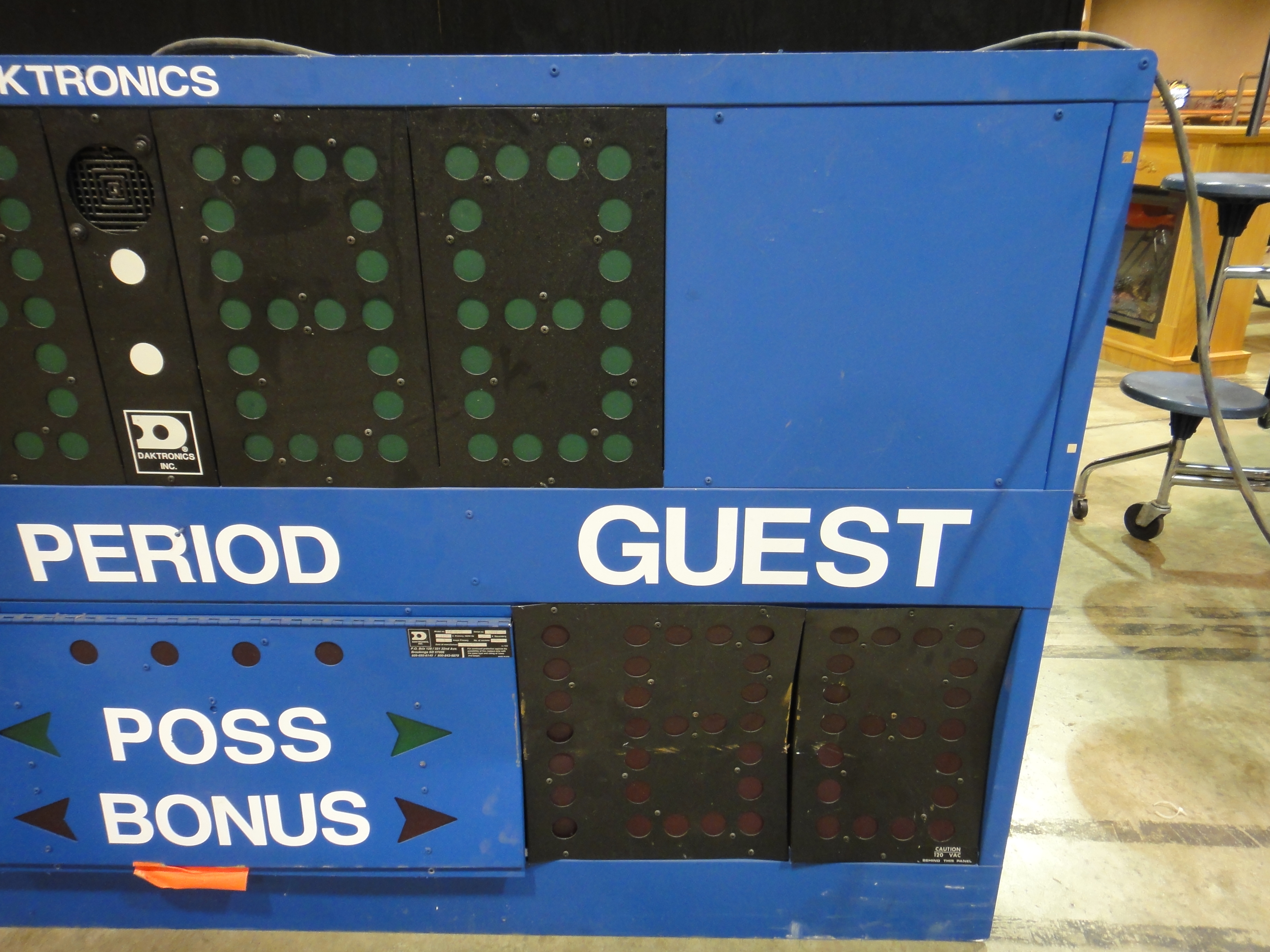 Two Daktronics Hockey Score Boards and Daktronics Console