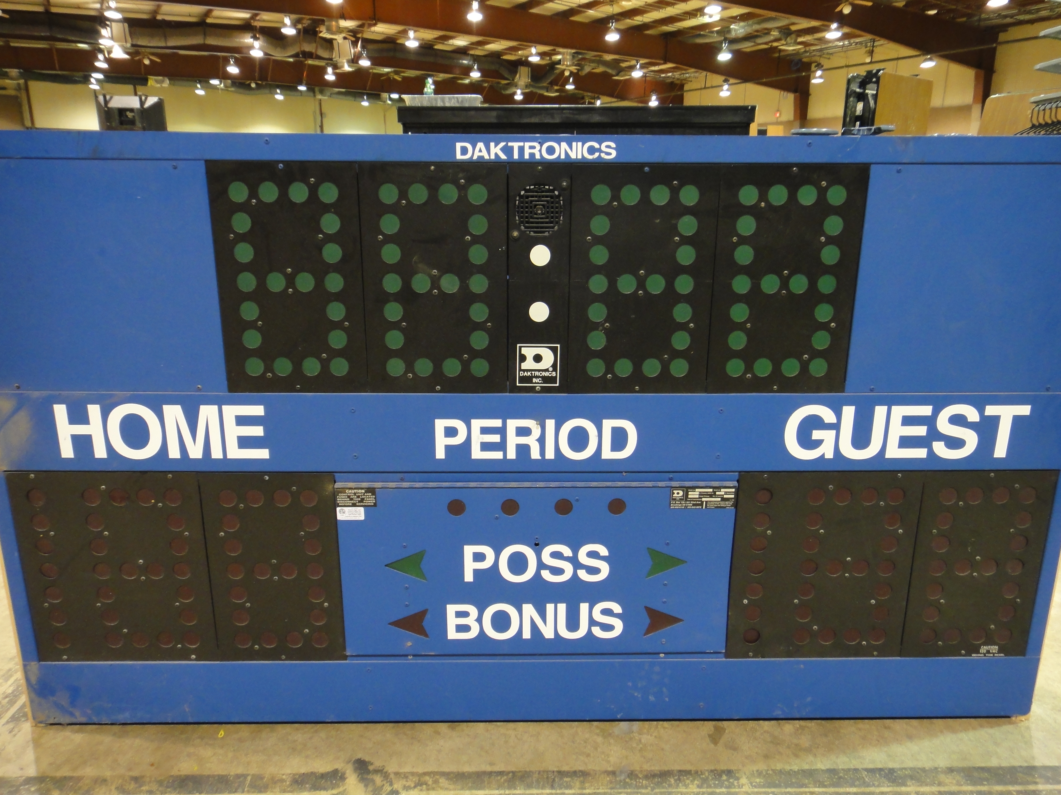 Two Daktronics Hockey Score Boards and Daktronics Console
