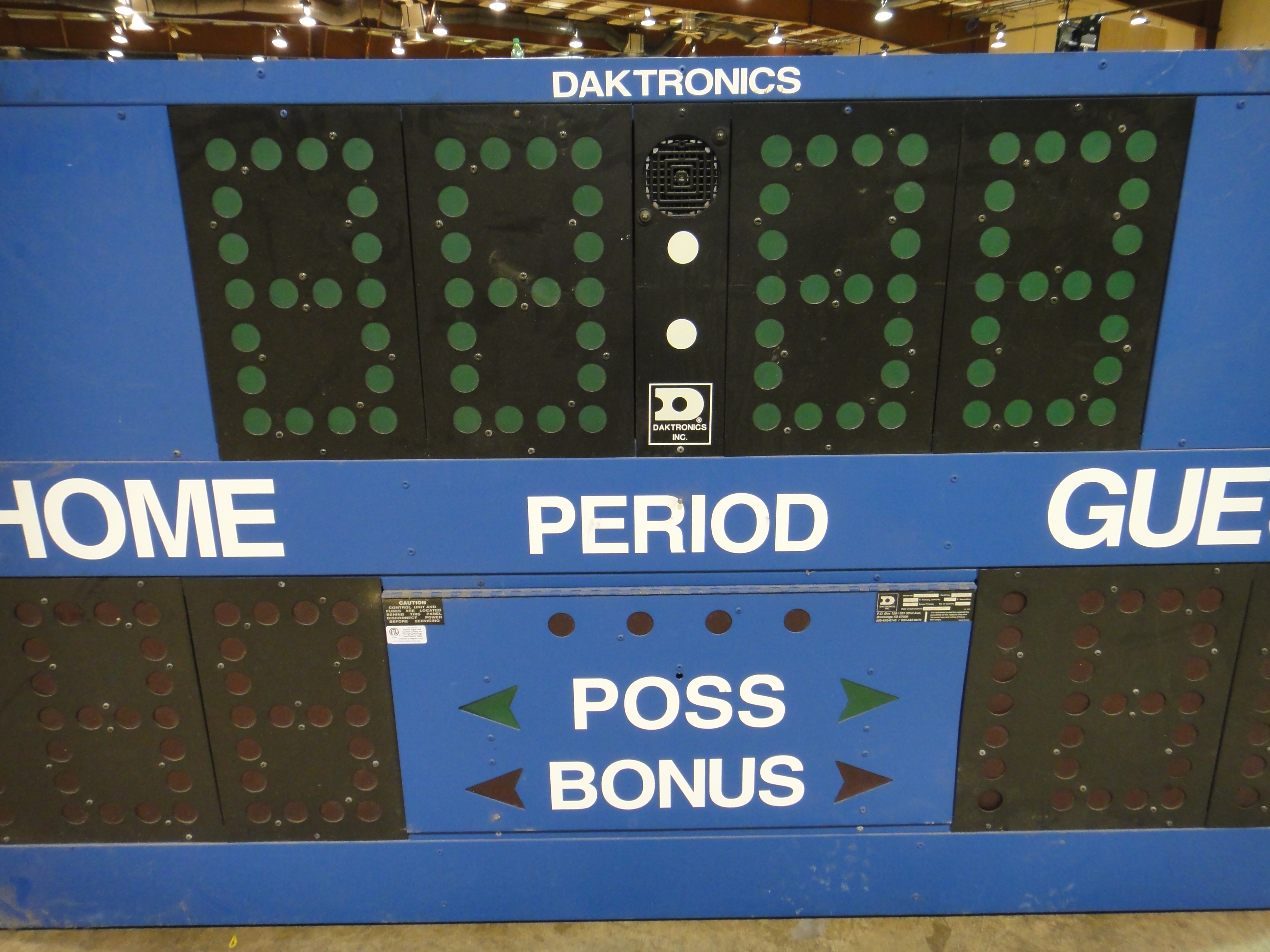 Two Daktronics Hockey Score Boards and Daktronics Console