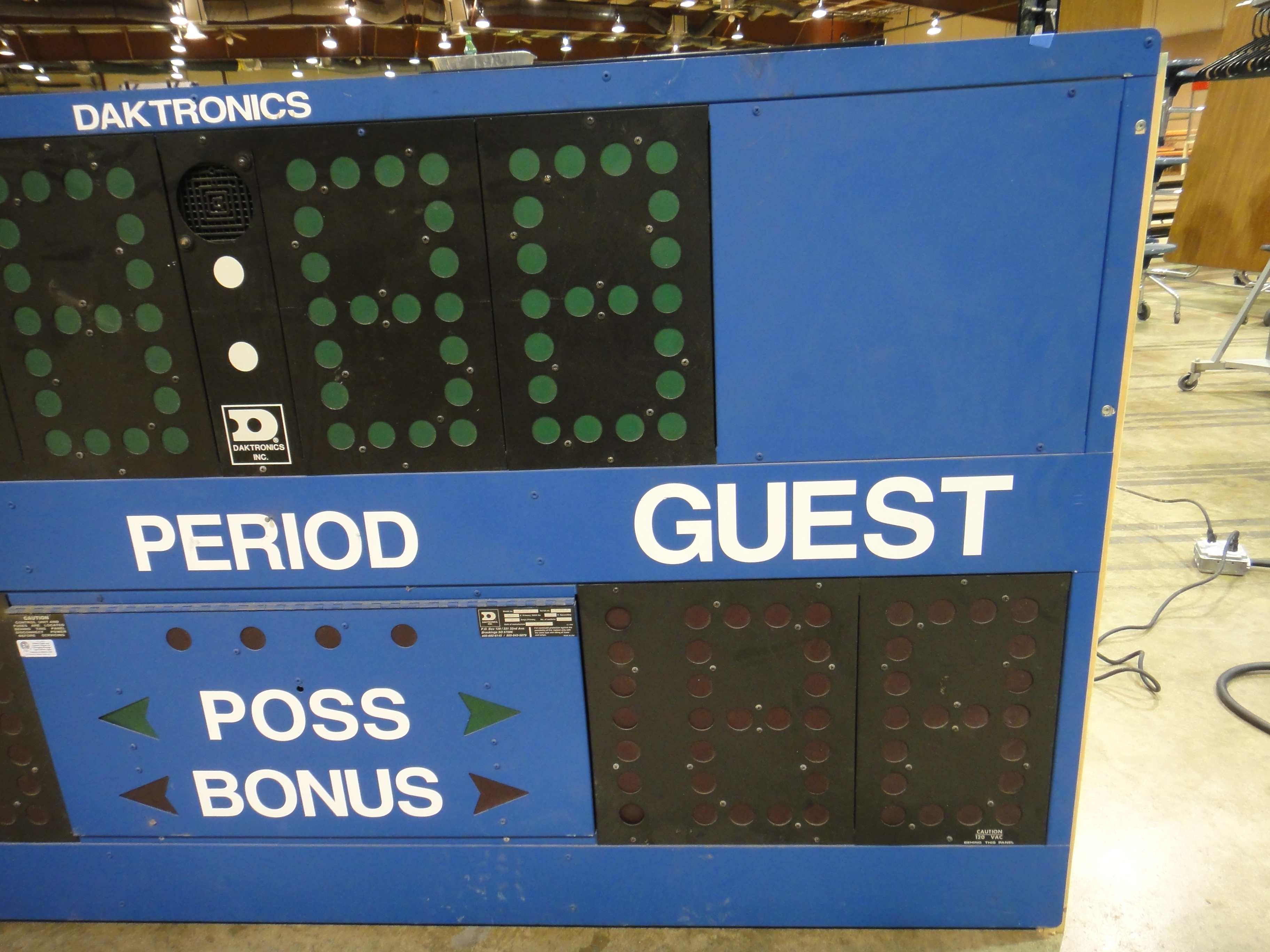 Two Daktronics Hockey Score Boards and Daktronics Console