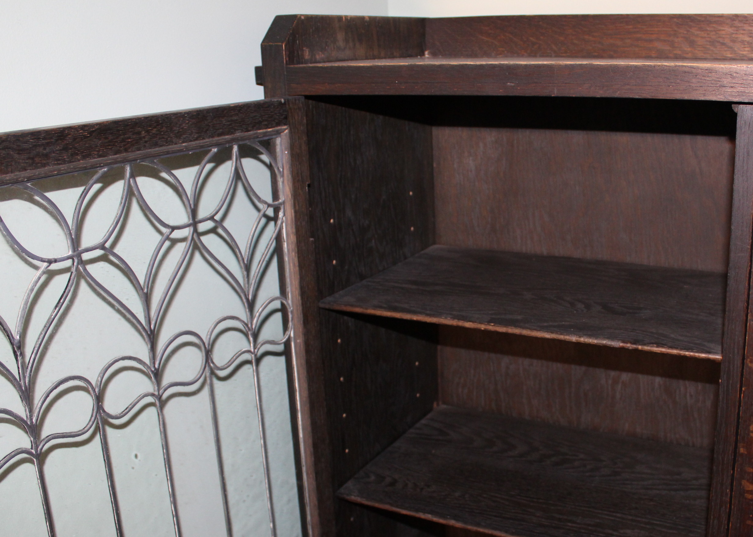 Antique Limbert Glass-Front Bookcase