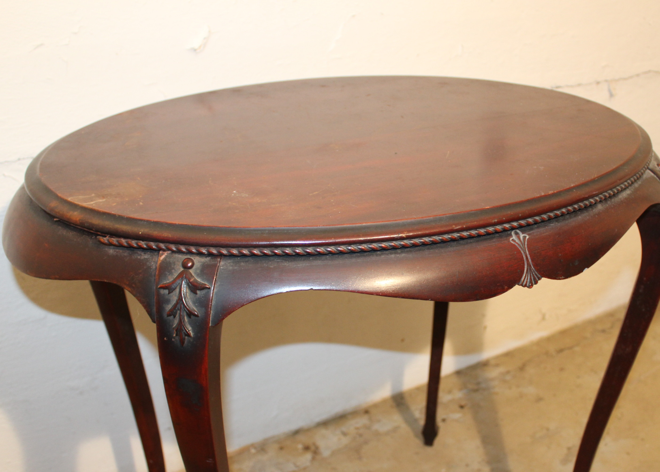 Queen Anne Style Mahogany Hall Table