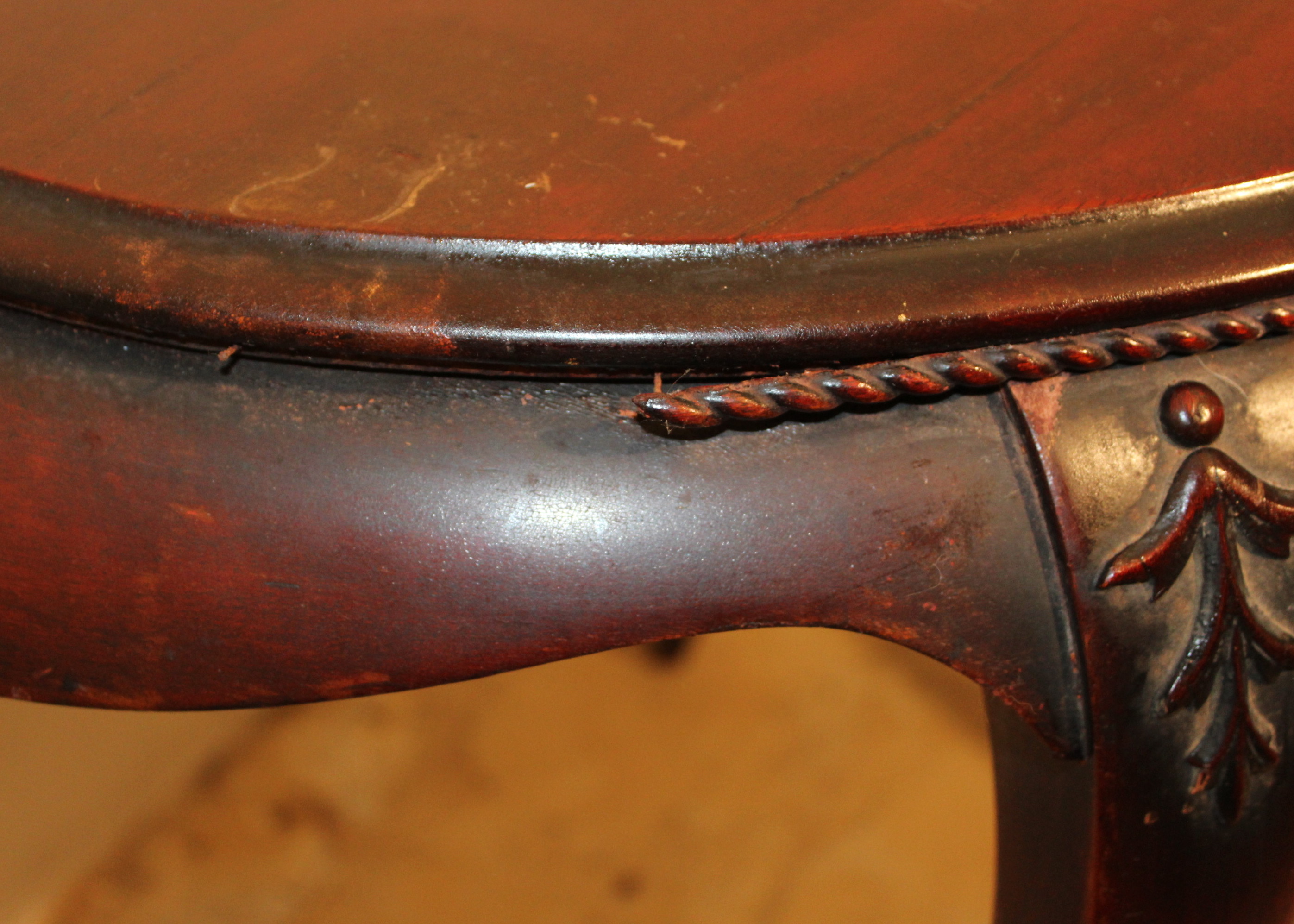 Queen Anne Style Mahogany Hall Table