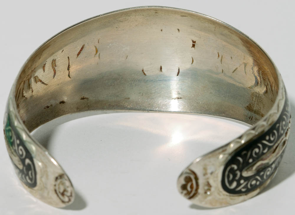 Silver Floral Design Cuff Bracelet