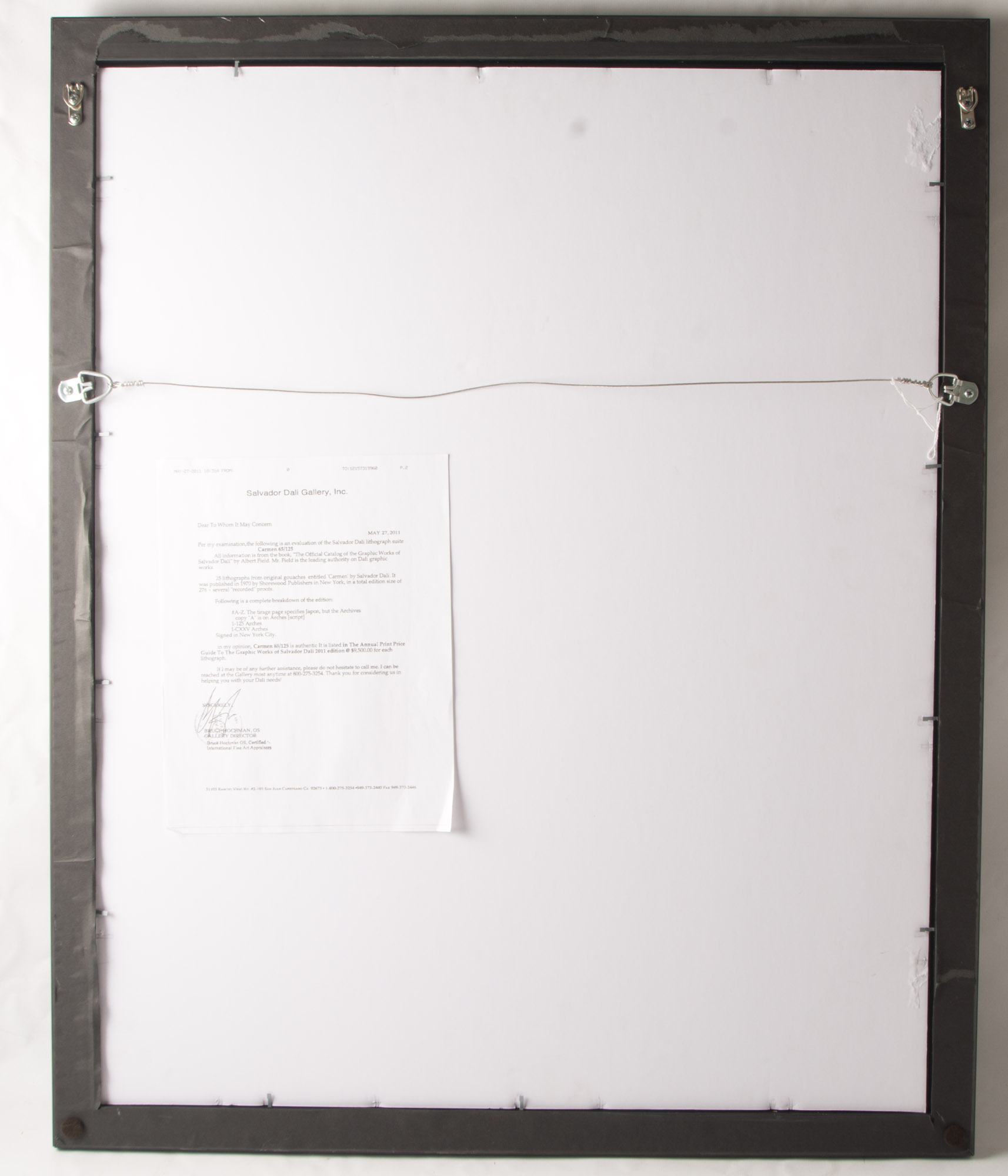 Signed Dali "Portrait of the Bullfighter Hero, Escamillo"