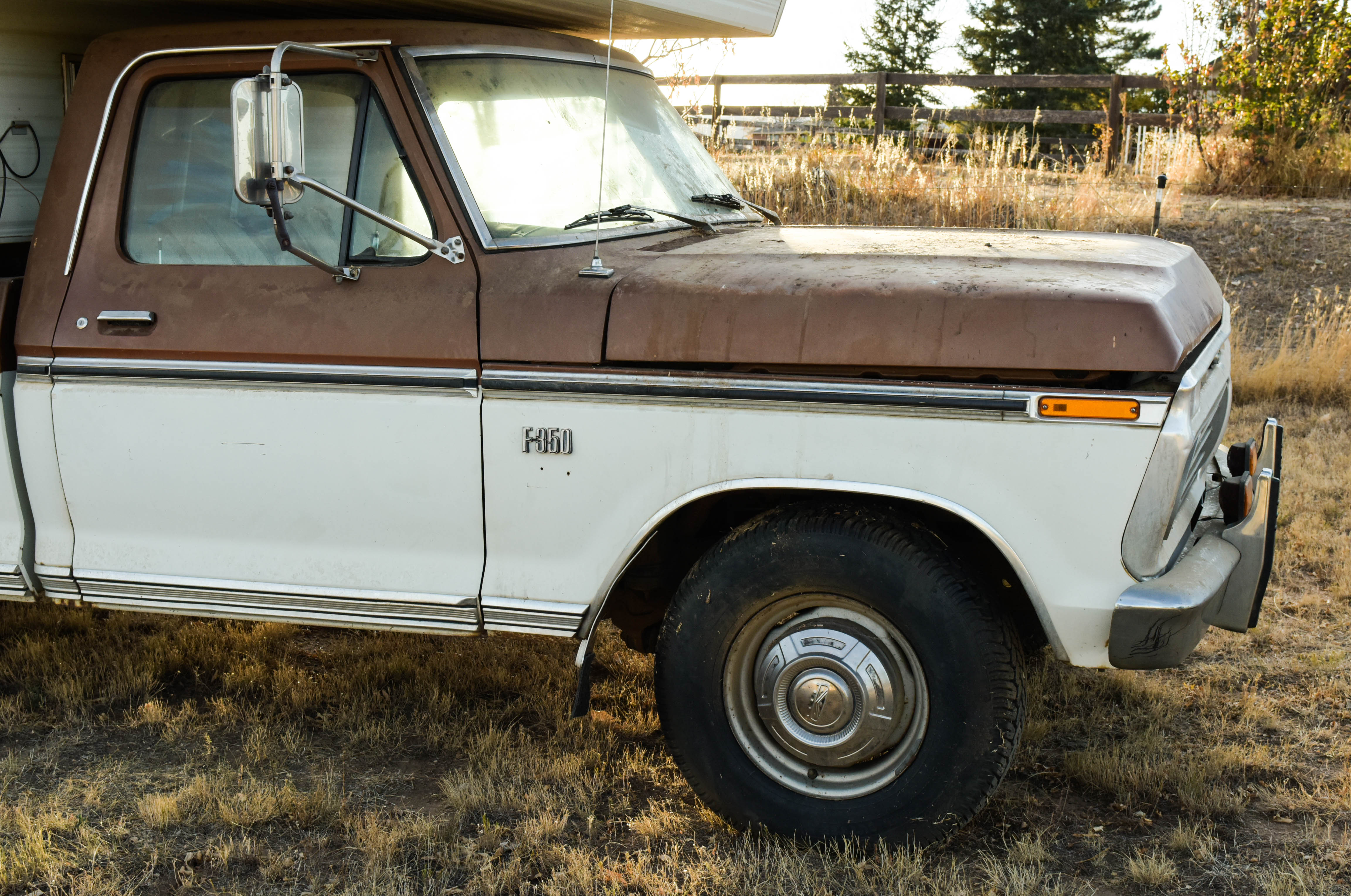 1973 Ford F350 Pickup and 1978 Mitchell Over-Cab Camper