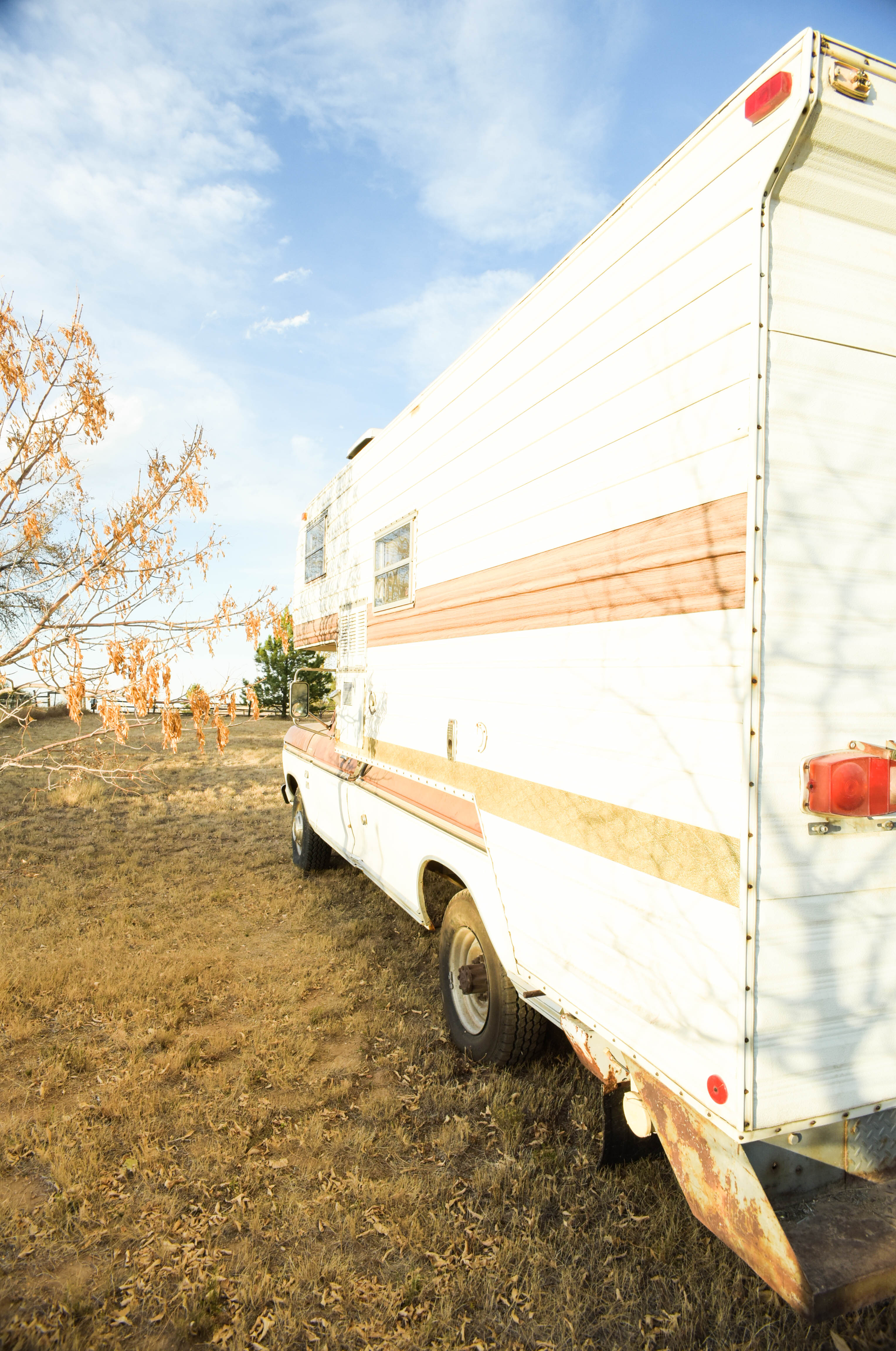 1973 Ford F350 Pickup and 1978 Mitchell Over-Cab Camper