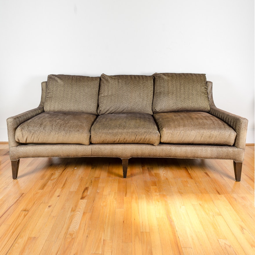 Bronze Patterned Upholstered Sofa