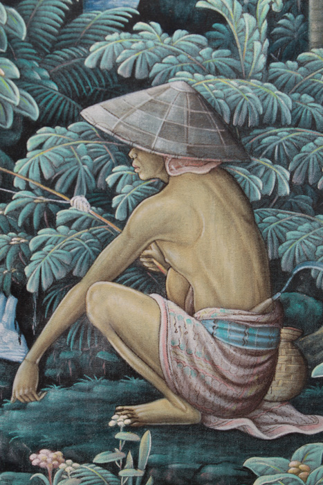 Nyoman Gorim Oil Painting of Penestanan, Bali