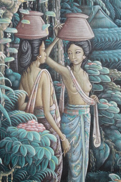 Nyoman Gorim Oil Painting of Penestanan, Bali