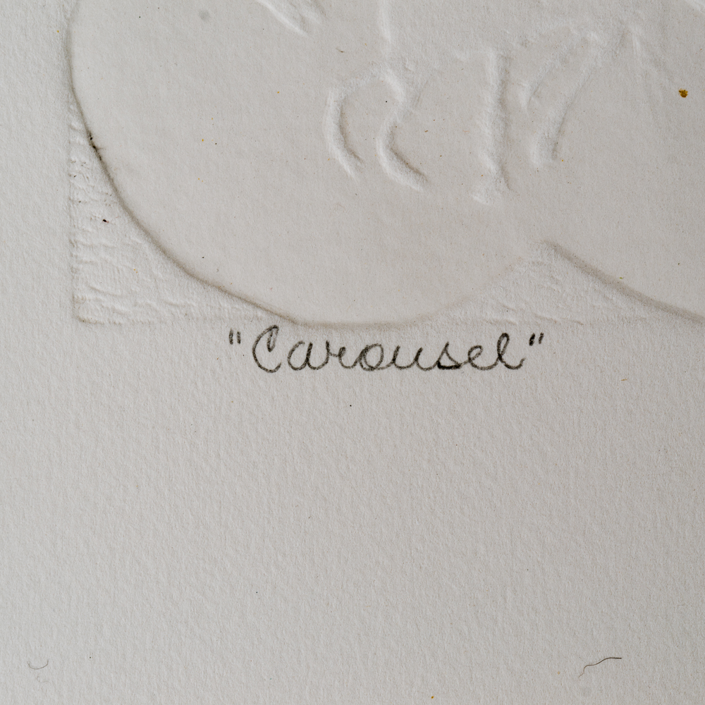 Judith Hall Signed Limited Edition Hand-Colored Artist Proof Etching "Carousel"