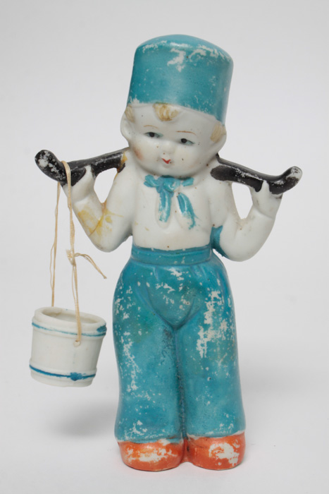 Pair of Dutch Boy and Girl Figurines Carrying Water