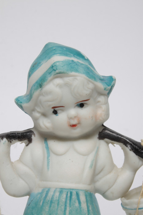 Pair of Dutch Boy and Girl Figurines Carrying Water