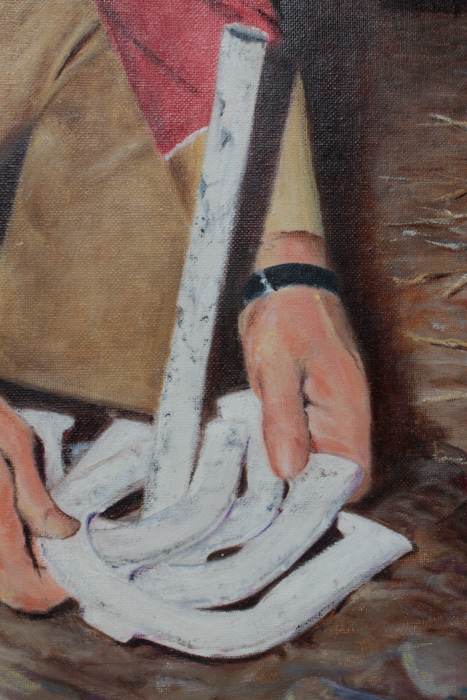 Helen C. Eldredge Oil Painting on Panel of Cowboy