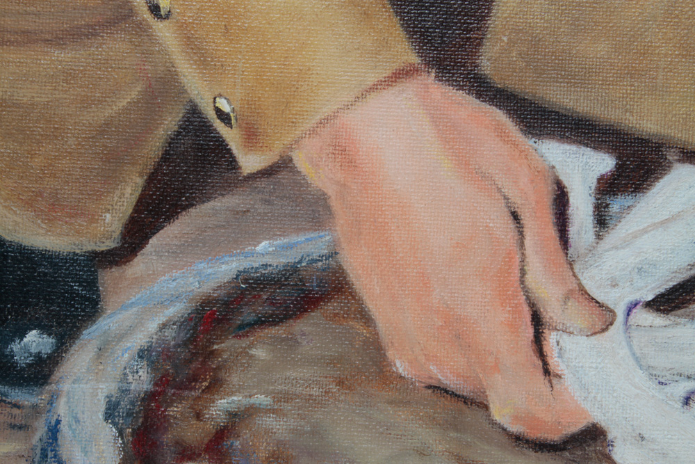 Helen C. Eldredge Oil Painting on Panel of Cowboy