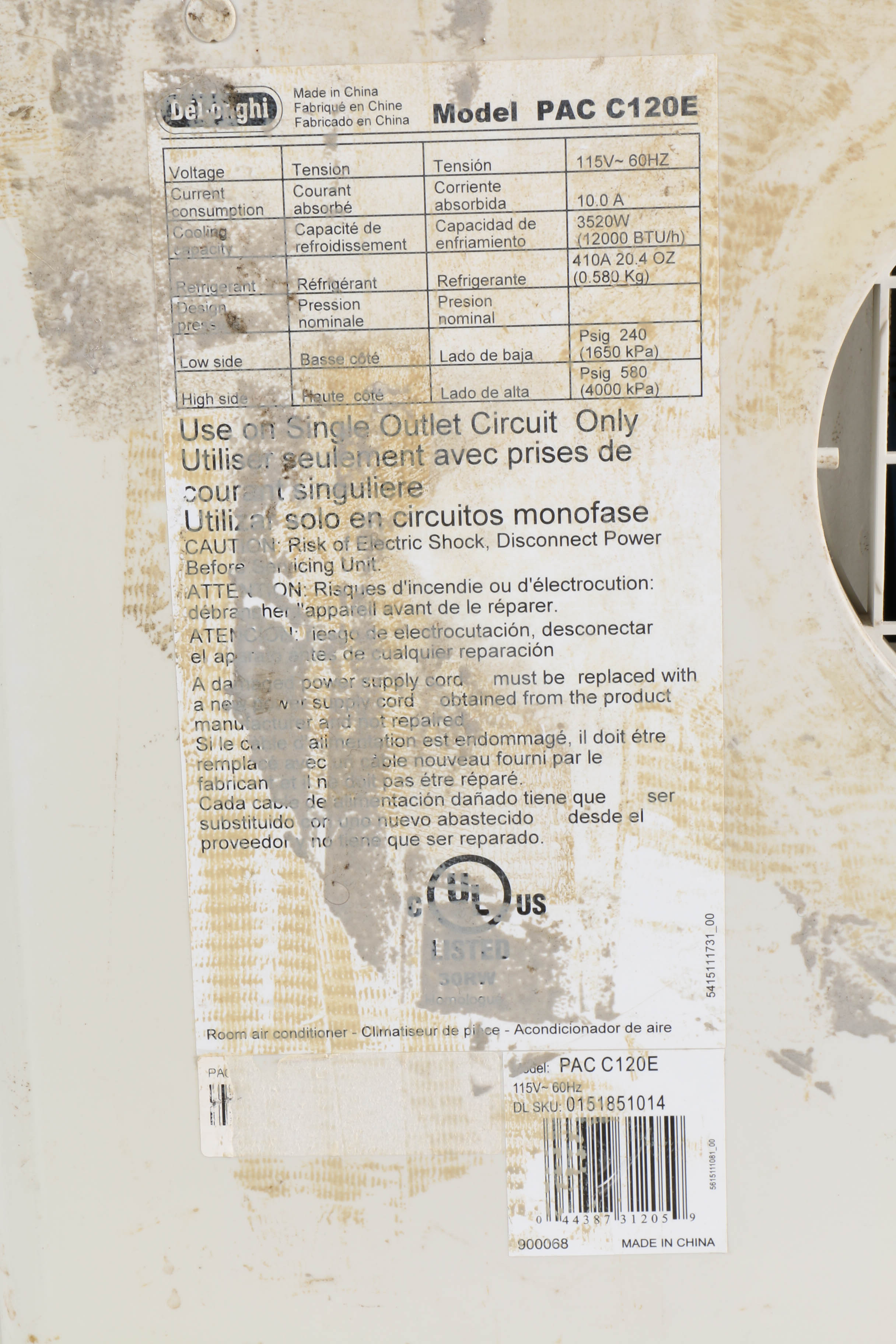 Delonghi Pinquino Portable Air Conditioner