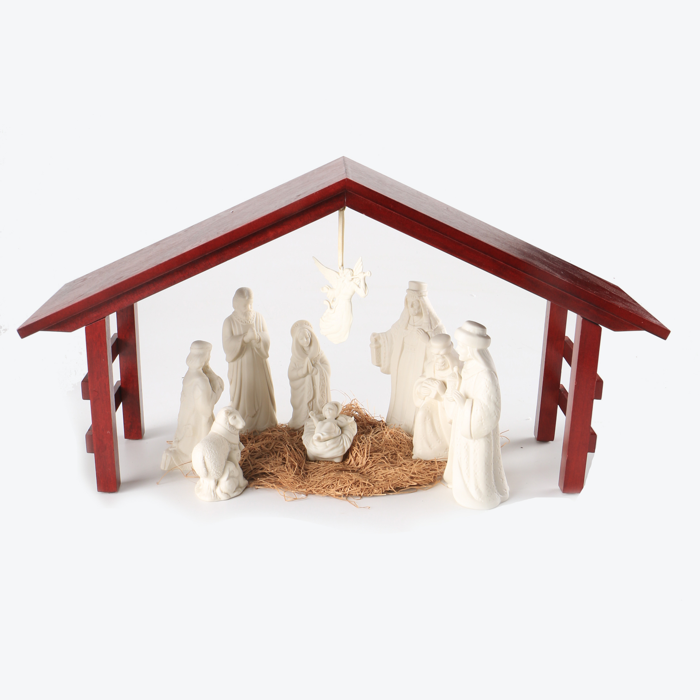 Lenox China 2000 Bisque Porcelain Commemorative Nativity Set