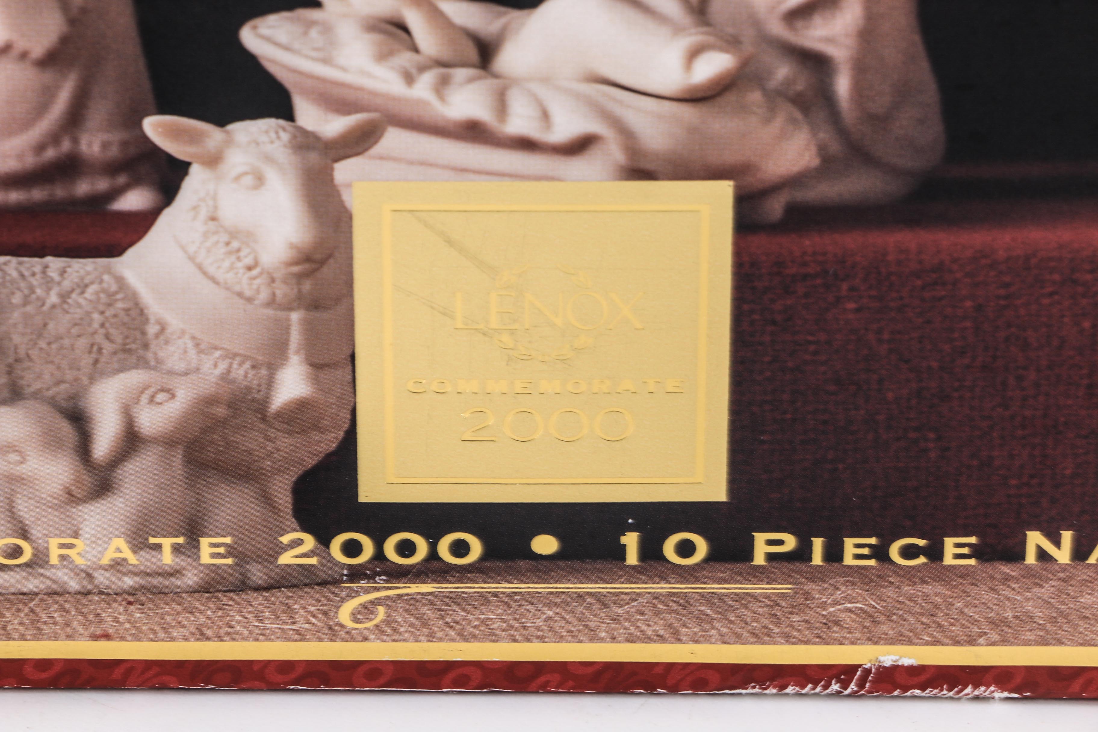 Lenox China 2000 Bisque Porcelain Commemorative Nativity Set