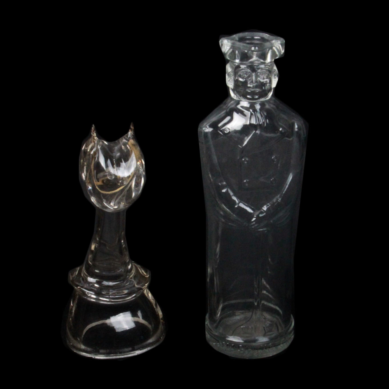 Pair of Vintage Glass Figural Pieces