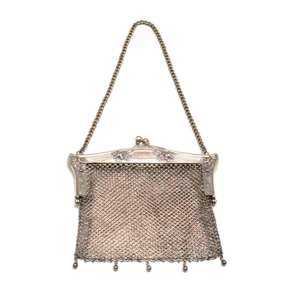 Vintage Jennings Silver Co. German Silver Mesh Purse